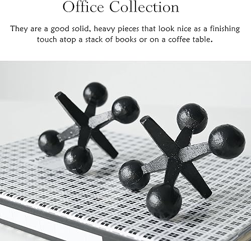 Miniatura 2 de Jack de hierro fundido retro decorativo para el hogar, decoración de estantería, esculturas para decoración del hogar, juego de 2 (negro)