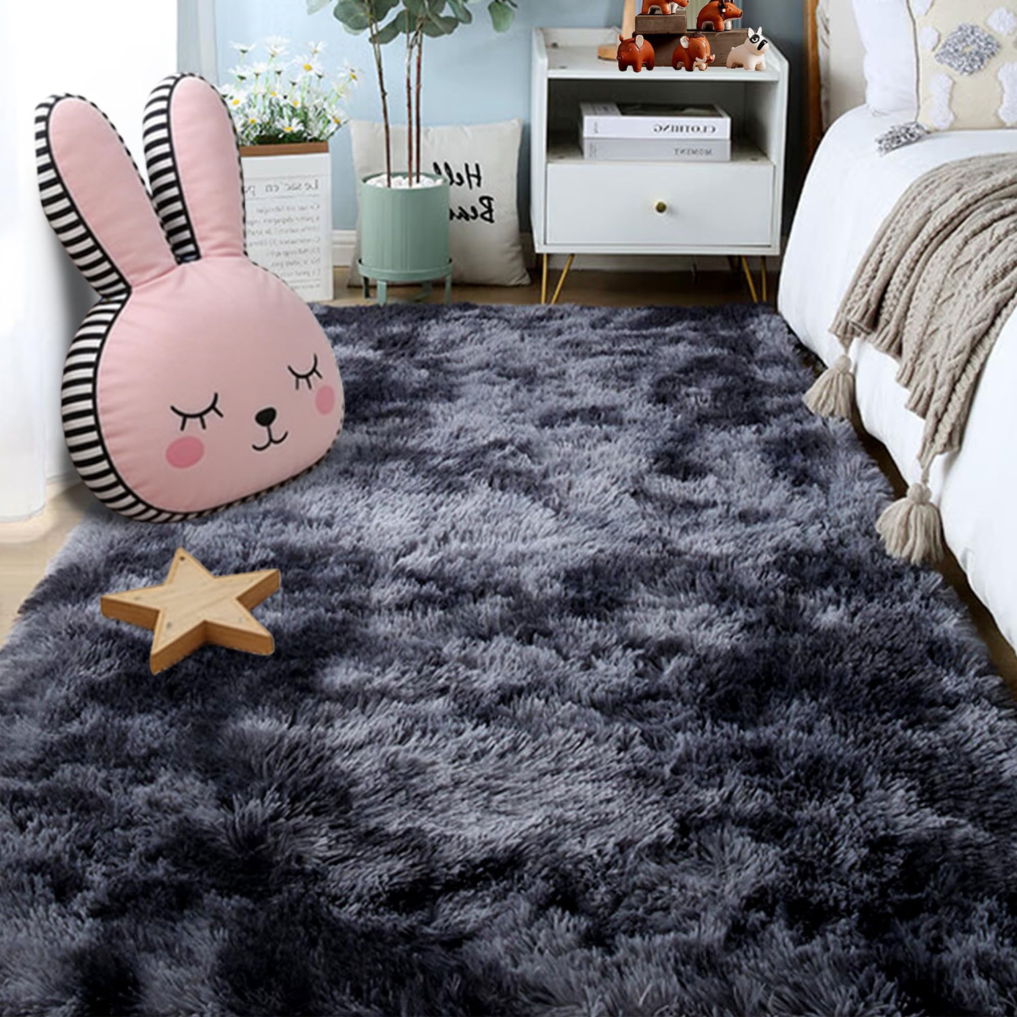 Tapis shaggy moderne et épais pour bureau et intérieur raffiné