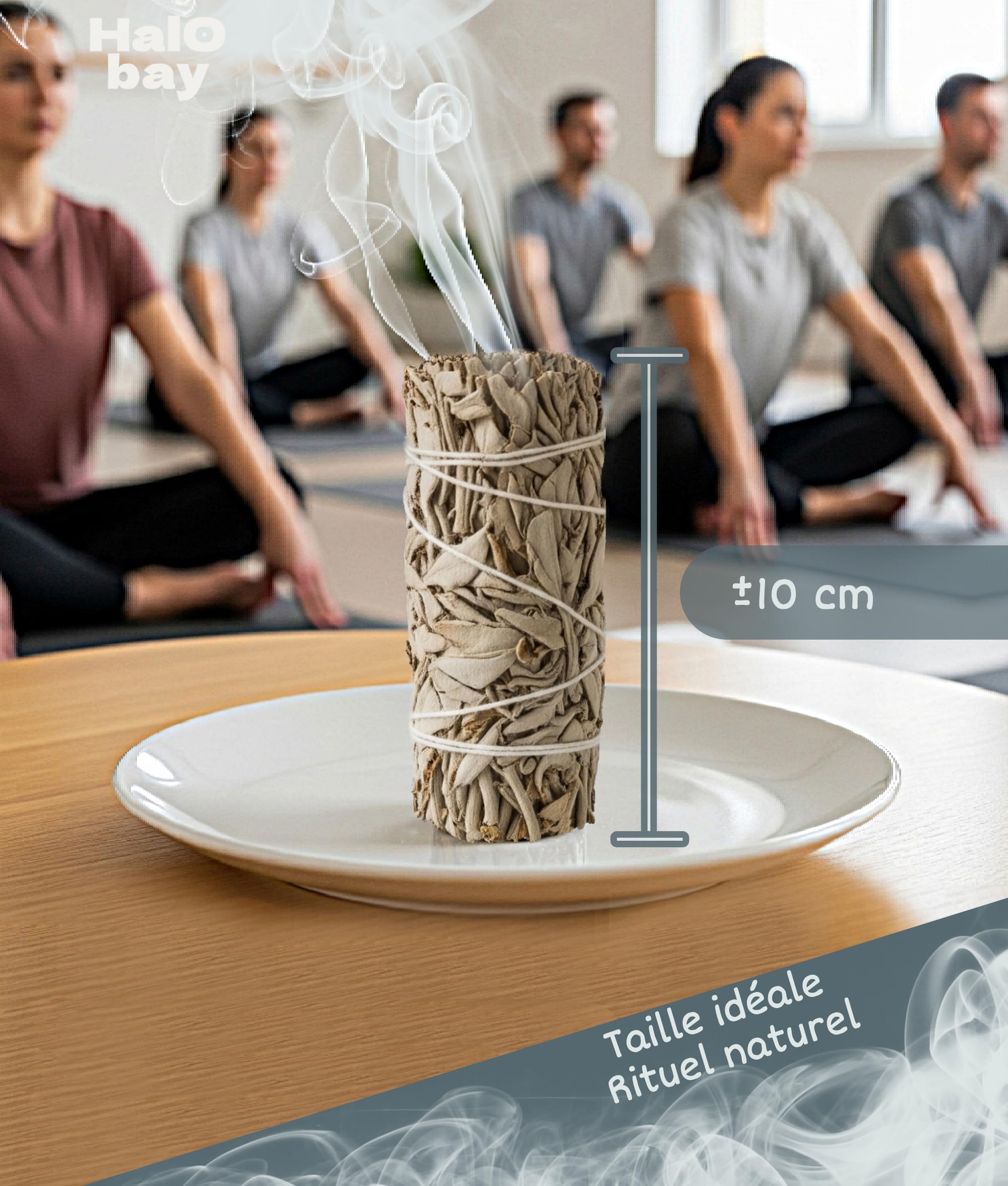 Sauge Blanche Bâton Encens Purification Naturel 10cm Rituel Méditation Yoga Salvia Apiana