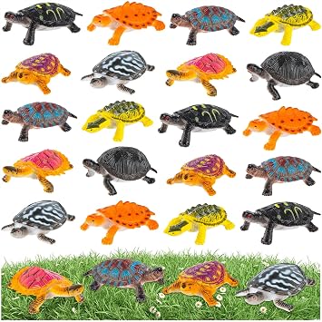 20Pcs Plastic Turtles Toy for Kids, Small Sea Turtle Toys Bulk, Mini Resin Fake Figures for Forest Animals