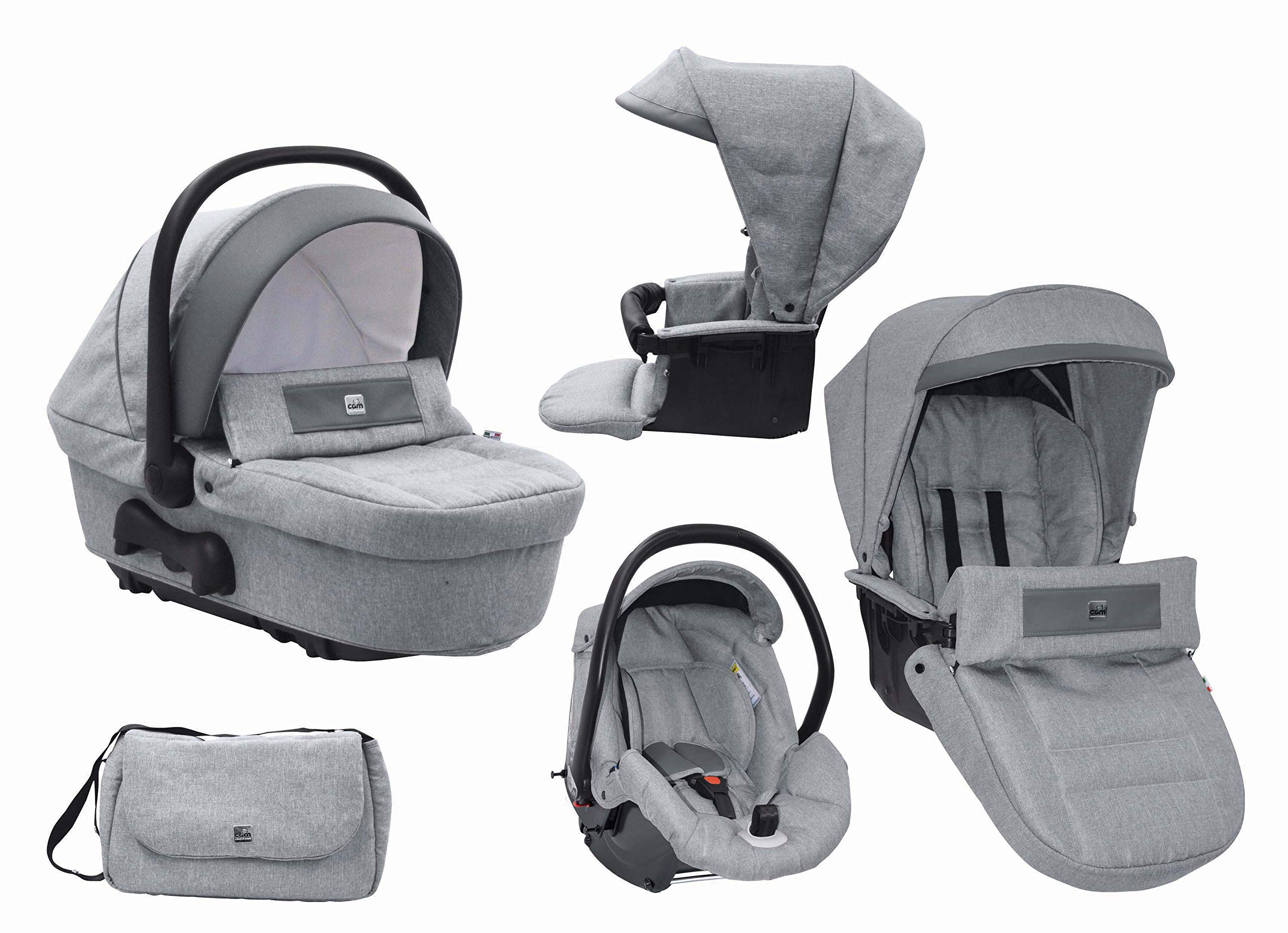 CAM Il mondo del bambinoTelaio Dinamico Up Nero + Mod. Smart Bundle Travel System Greyy - from 0 to 4 years old (22 kg.)