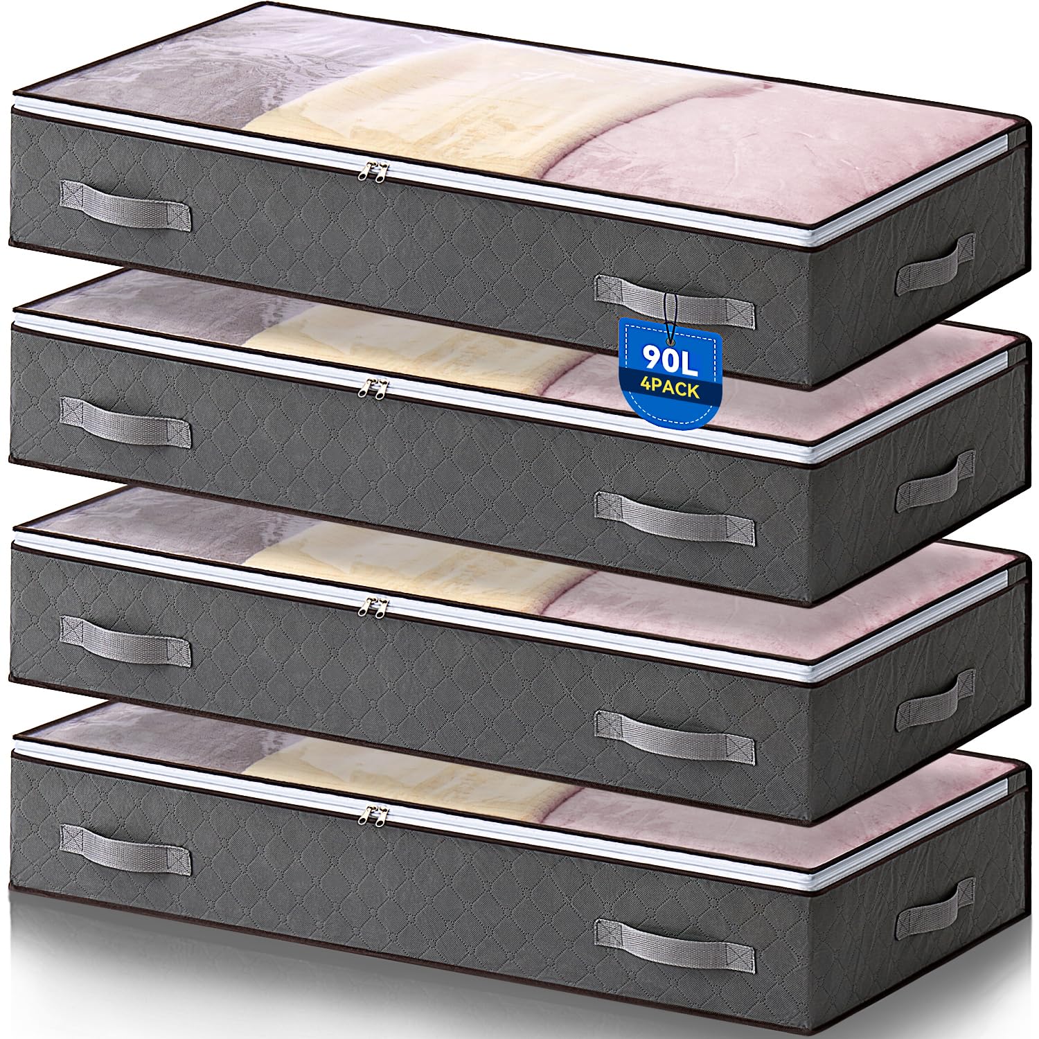AIOR 90L Unterbettkommode, Unterbett Aufbewahrungsbox mit deckel