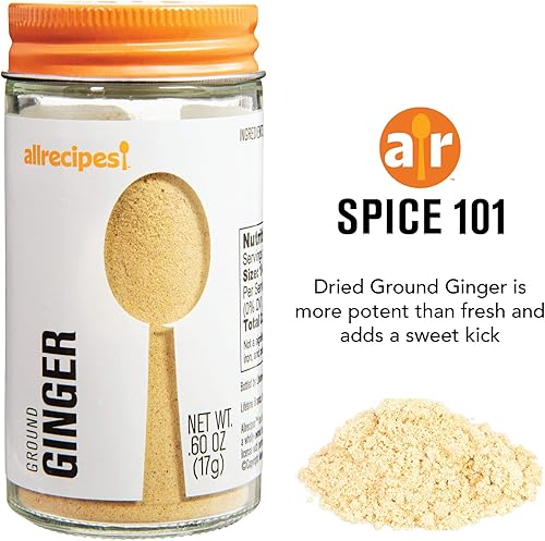 Miniatura 2 de Allrecipes Taste of Asia (chile en polvo, cinco especias chinas, jengibre molido) en frascos de vidrio con tapas de tamiz extraíbles para rociar,