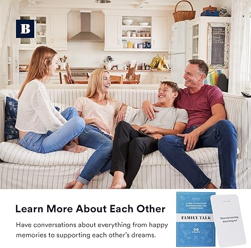 Miniatura 7 de BestSelf - Baraja de conversación familiar - Juego de 50 cartas para noche de juegos familiares, divertido y atractivo juego familiar para niños y