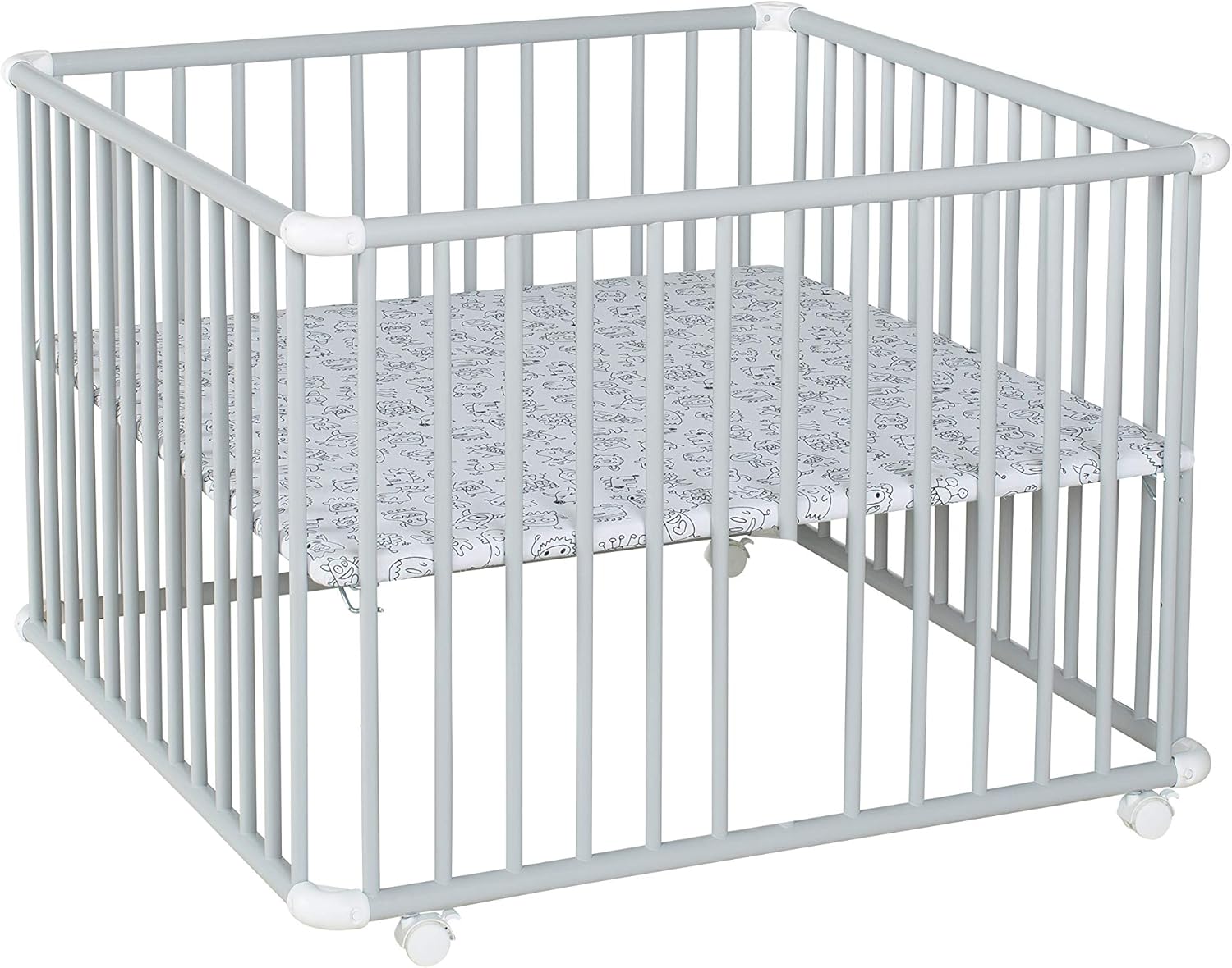 Geuther Parc Belami 2233 Ajustable En Hauteur Bois Gris Motif Du Fond Monstre 97 X 97 Cm Amazon Fr Bebe Et Puericulture