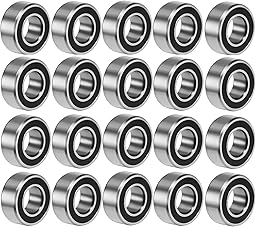 20 PCS MR105-2RS Deep Groove Ball Bearings - 5x10x4mm Double Sealed, Chrome Steel, Z2 Grade for RC Cars, Drones, Robotics, and Small Electric Motors (MR105 RS)