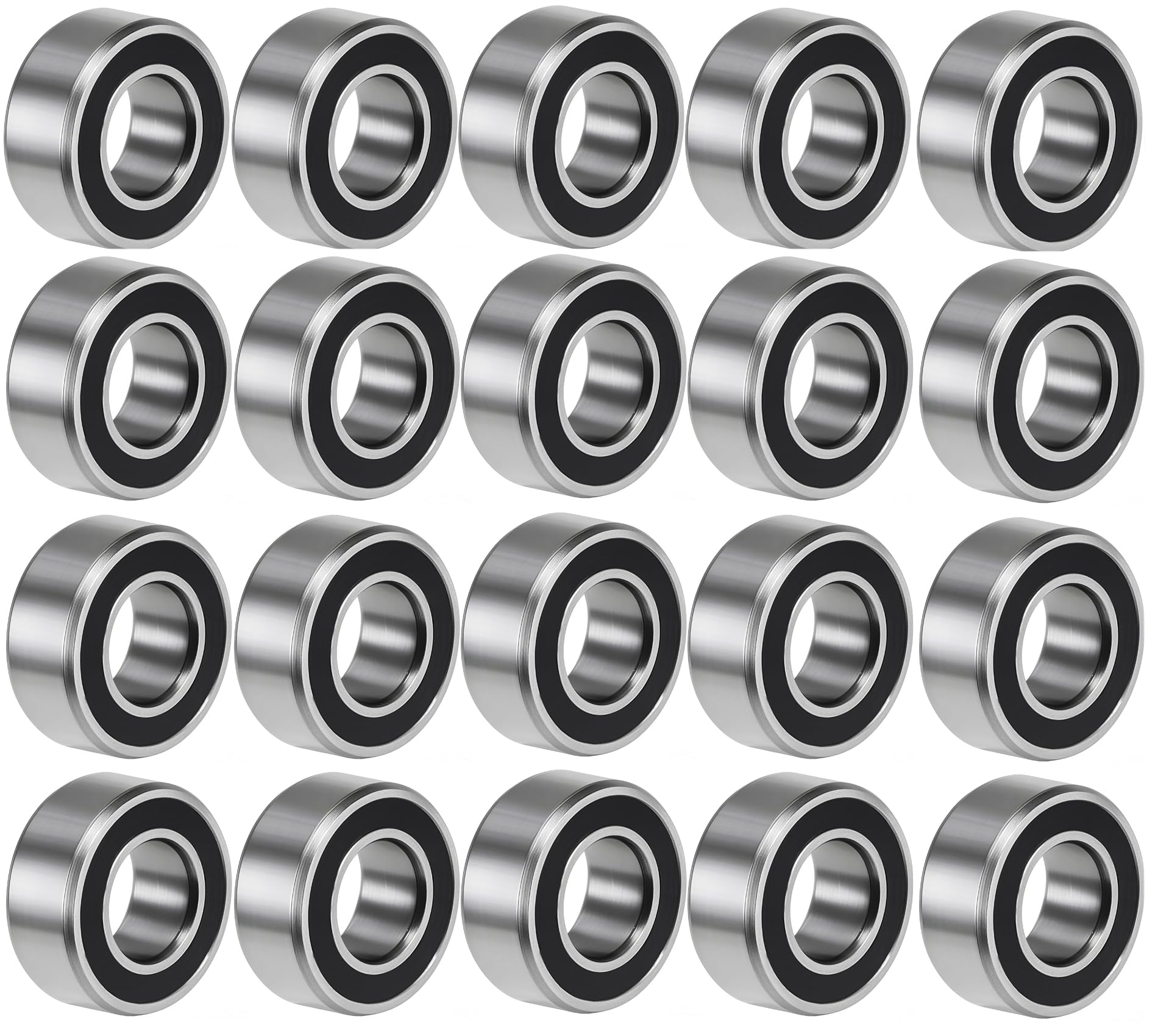 20 PCS MR105-2RS Deep Groove Ball Bearings - 5x10x4mm Double Sealed, Chrome Steel, Z2 Grade for RC Cars, Drones, Robotics, and Small Electric Motors (MR105 RS) - 1