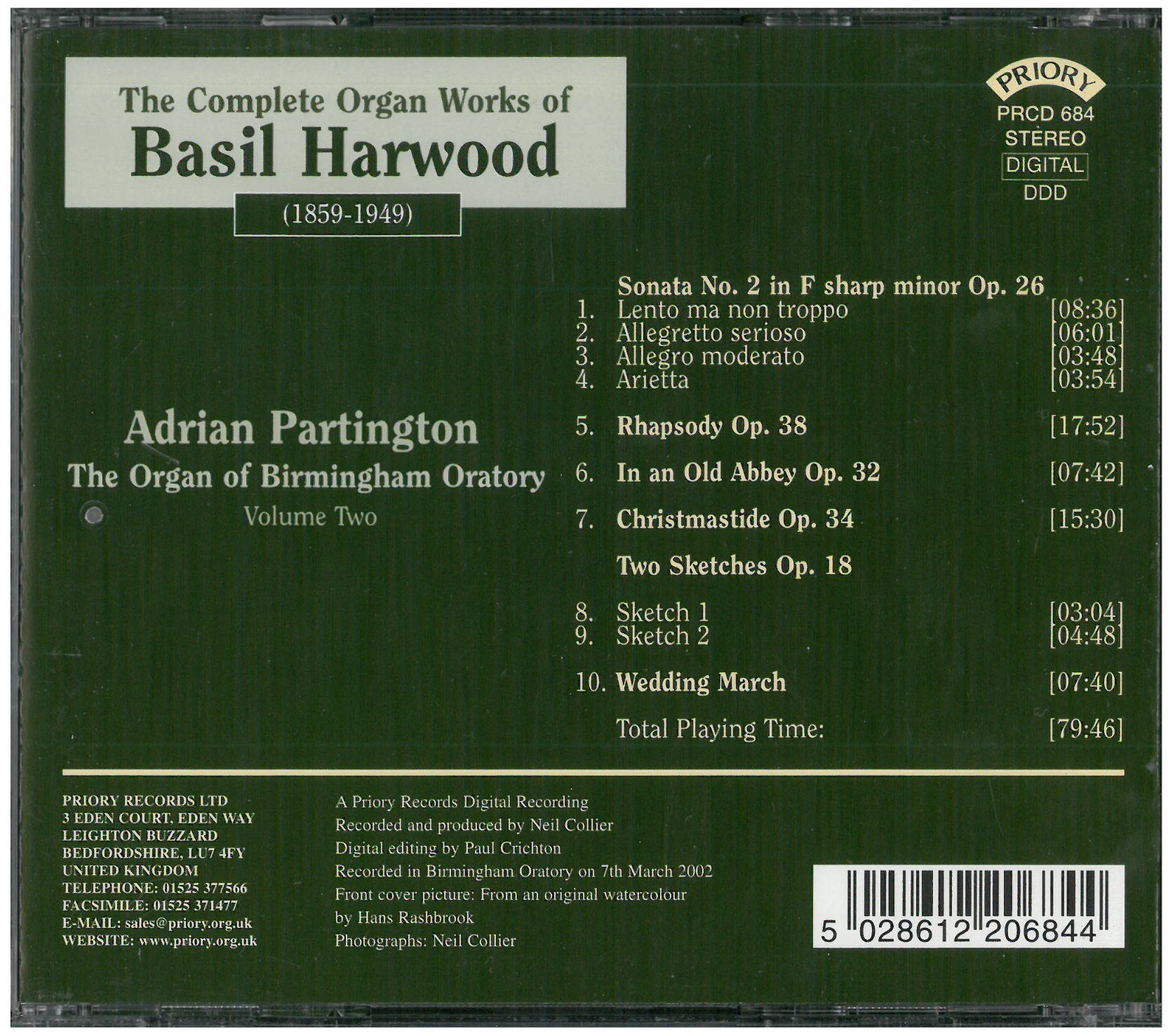 Complete Organ Works Volume 2 (Partington)