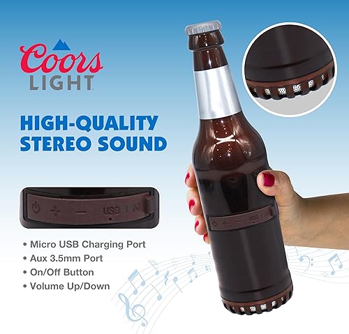 Miniatura 3 de Coors - Altavoz Bluetooth con forma de botella de luz con estéreo de alta fidelidad, a prueba de salpicaduras, tiempo de reproducción de 6 horas y