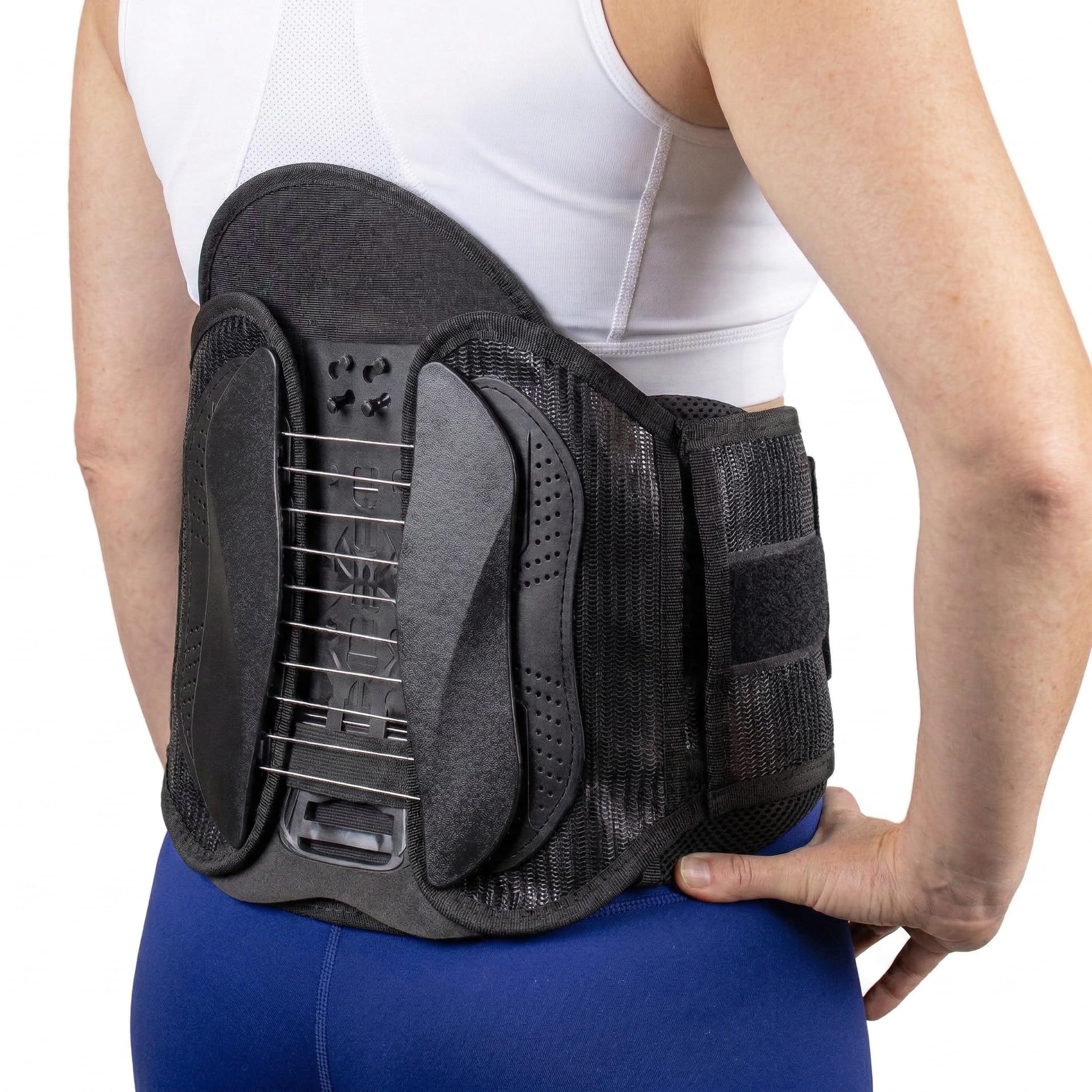 Brace Direct Soporte de espalda LSO contorneado con soporte lumbar ajustable para dolor de espalda baja, hernia de disco, ciática, estenosis espinal y recuperación postquirúrgica (ajuste universal)