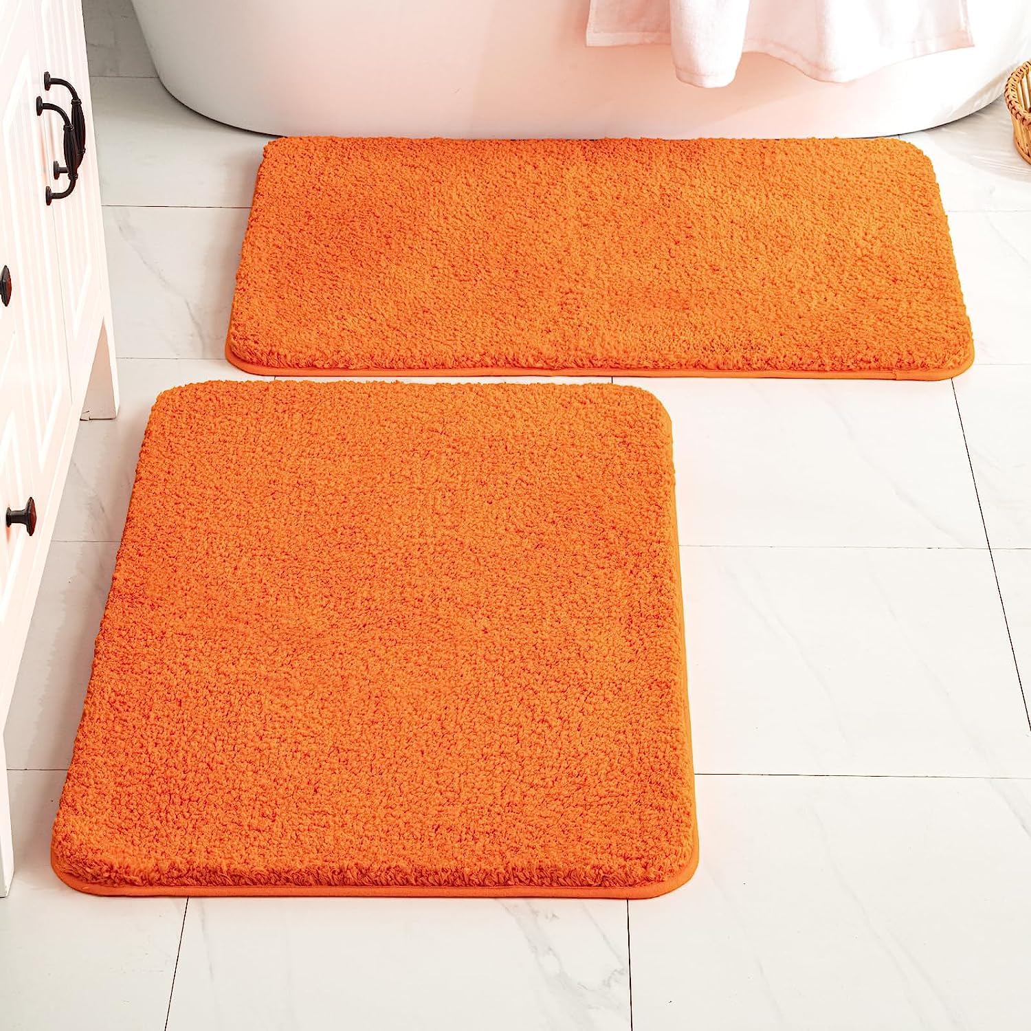 MIULEE Bathroom Rugs Set 2 Piece, Non Slip Bath Mat with Absorbent Microfiber, Ultra Soft Thick