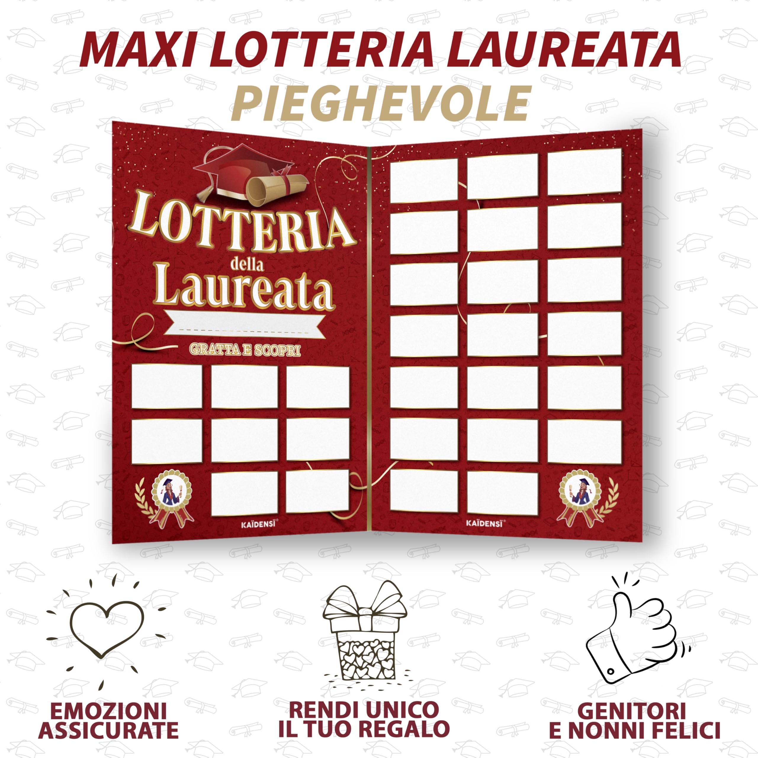 KAÏDENSÏ Regalo Laurea Donna - Gioco Gratta e Vinci Personalizzato - Scherzi Regali Divertenti