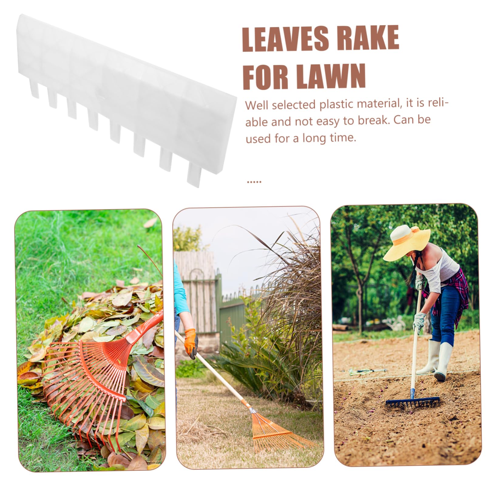 Kisangel Rastrillo Manual para Jardinería De Plástico Resistente para Hojas y Césped