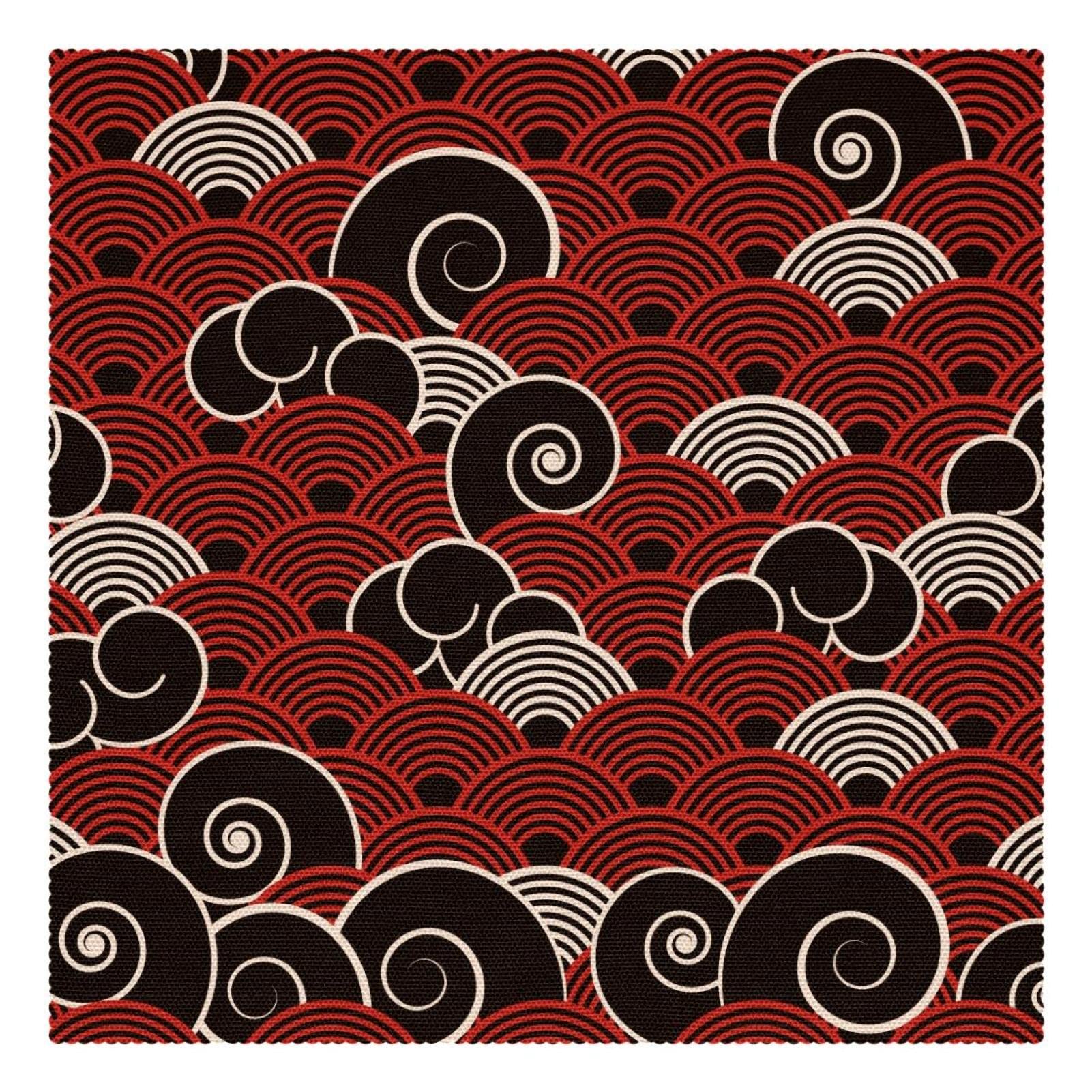 Set de table japonais motif vague traditionnel en textile premium résistant