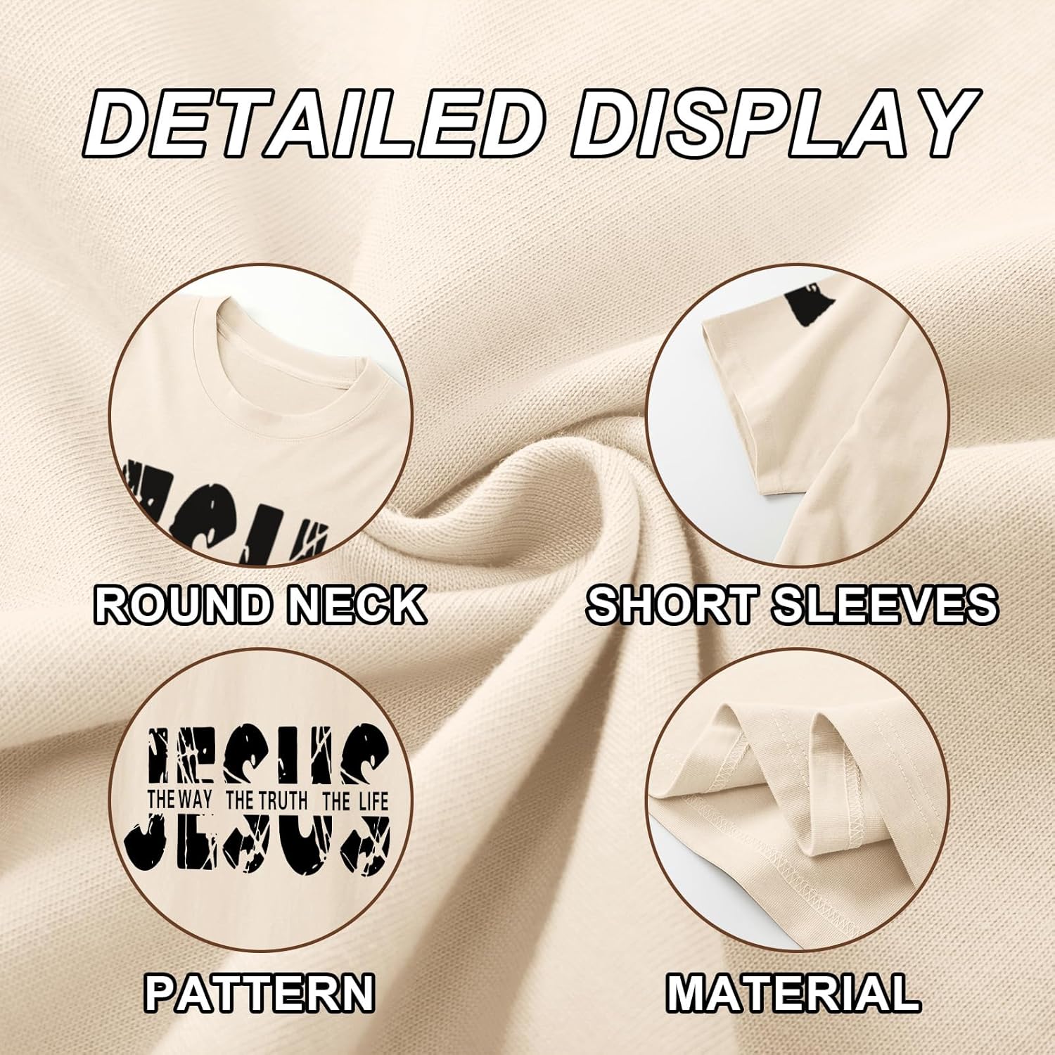 Christian Jesus Faith Shirts for Men God Religious Cross Bible Verse Inspirational Shirt Oversized Graphic Tees Tops - Image 6