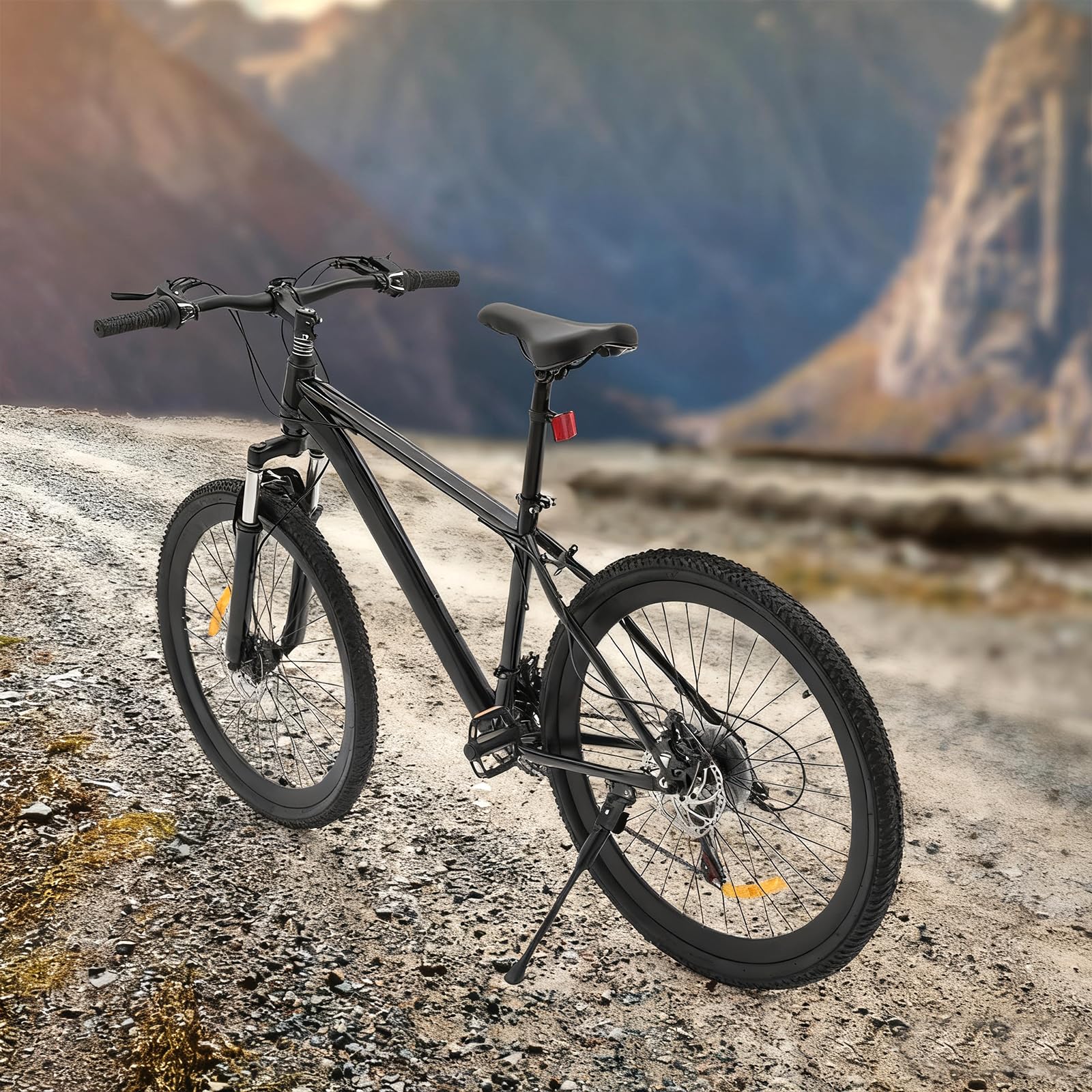 26 Zoll Fahrrads Mountainbike, 21 Gänge Schaltung Mountainbikes Scheibenbremse Fahrrad City Bike für Mädchen Jungen Herren und Damen, Schwarz