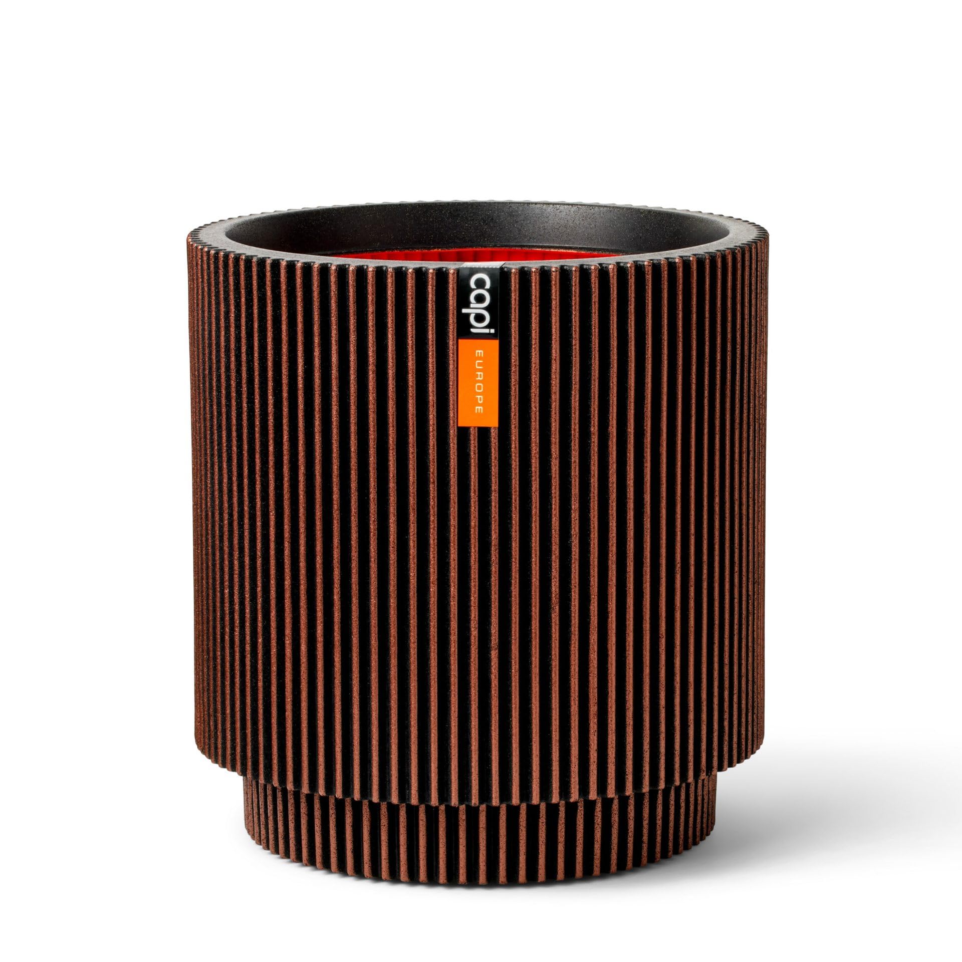 Capi Europe Groove - Copper - Vase Cylinder Groove Nl - 35X38 - Copper - Opening Ø29 - Pot For Indoor And Outdoor Use - Shatterproof - 100% Recyclable - Kgvco882
