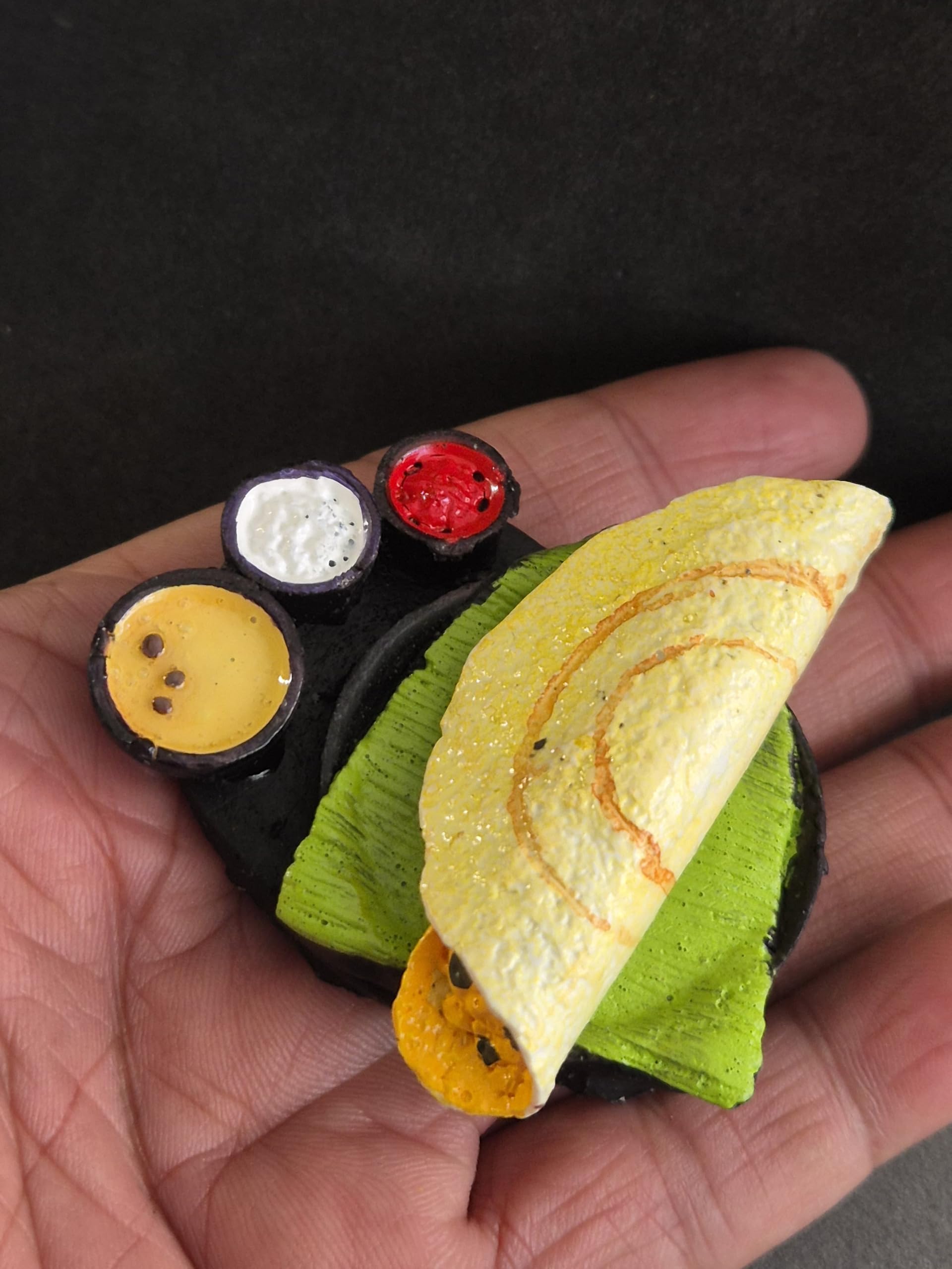 DT DECTONE Combo Pack of 3 Fridge Magnet Dosa, Sambhar Vada & Nariyal Pani Miniature 3D Fridge Magnet Best Souvenir Gift 100% Made in India 4