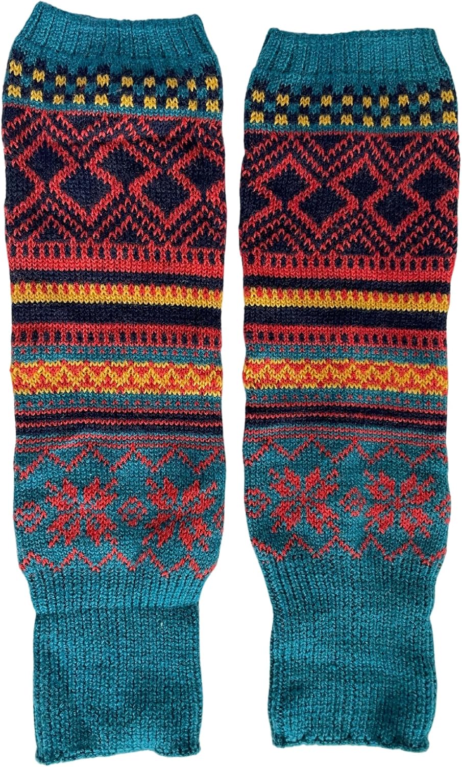 Women Leg Warmers Wool Blended for Winter, Bohemian Knee High Socks Festive Look Ankle Warmers Boot Cuffs by Daisy&Dino - Image 6