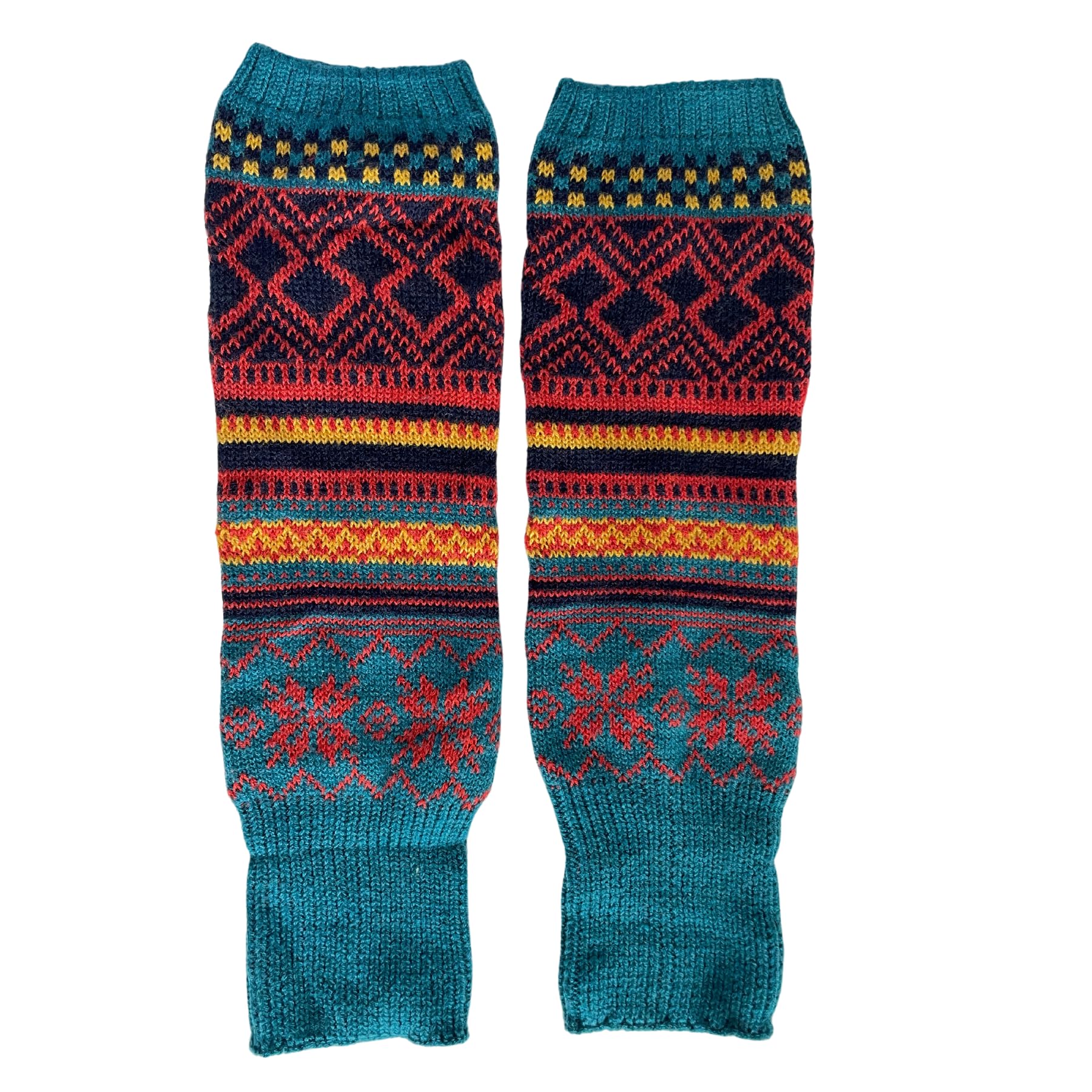 Daisy & Dino Calentadores de piernas bohemios para mujer, calentadores de tobillo de punto de invierno, puños de botas de invierno