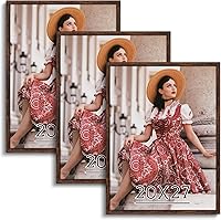 Vista 82 de Dark Brown 12x18 Frame Set of 3 - Rustic Woodgrain 12 x 18 Poster Frame with Plexiglass for Wall Gallery Display, 12x18 Picture Frame for Puzzles