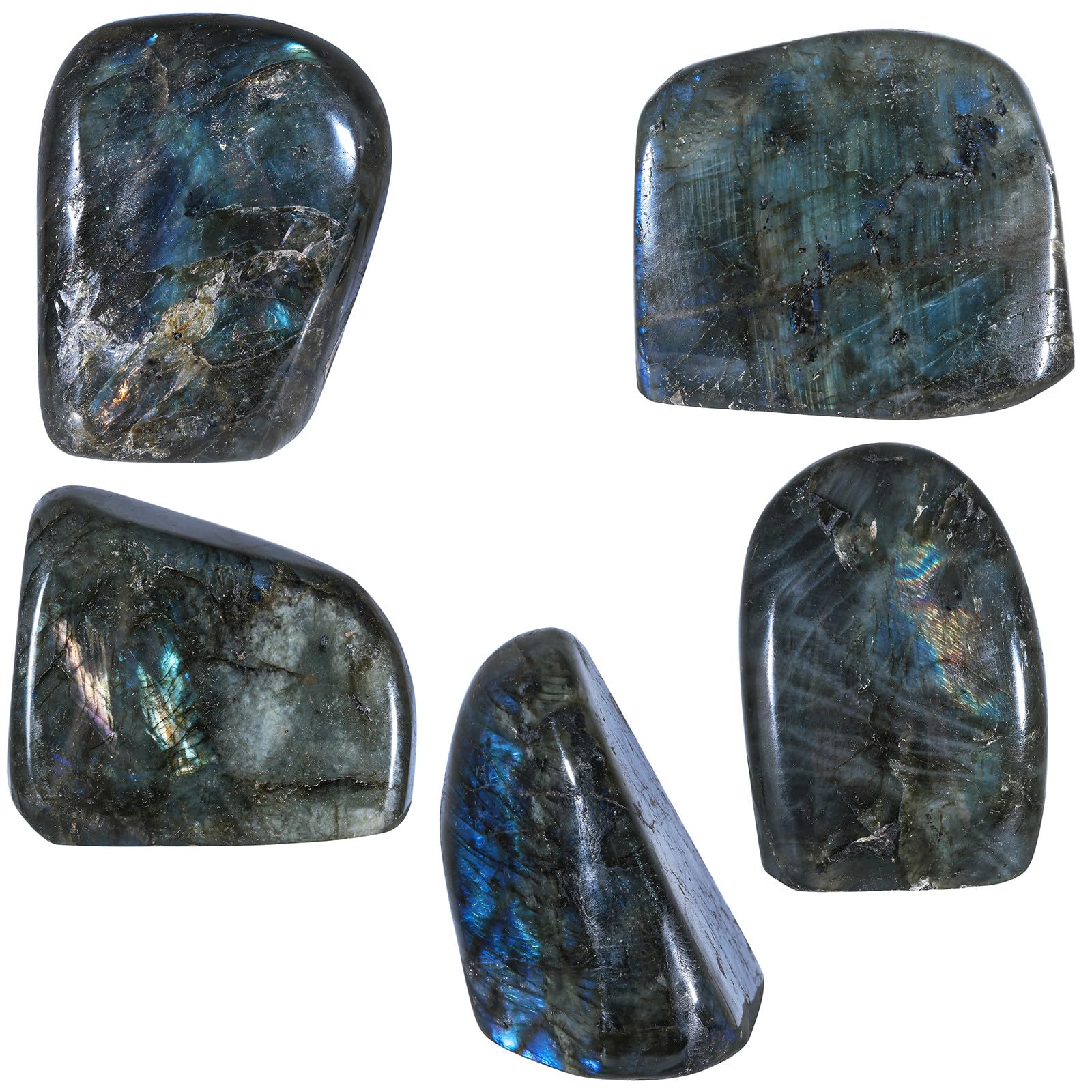 Nupuyai Irregular Natural Labradorite Crystal Stone - Image 4