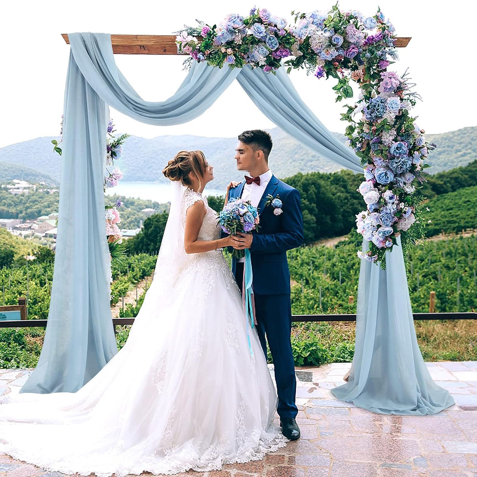 Amazon｜ホワイト ウェディング アーチ ドレープ生地、ウェディング