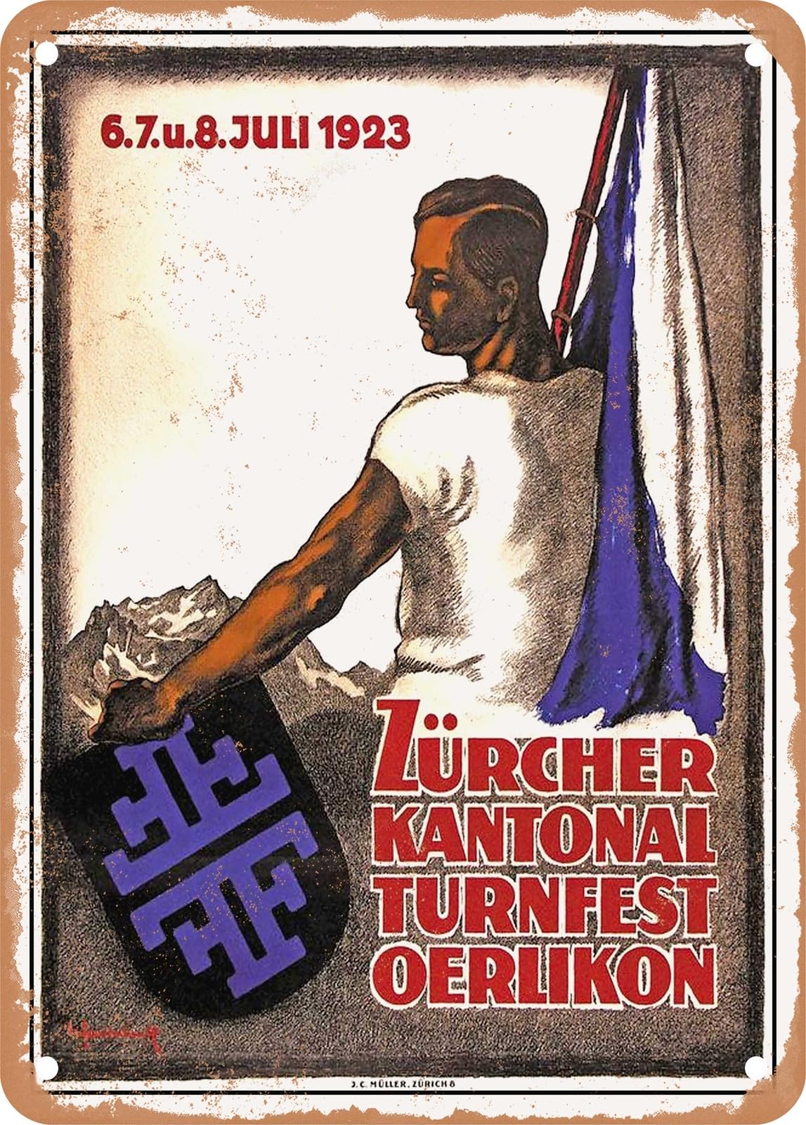 METAL SIGN - 1923 Zurich Canton Gymnastics Festival in Oerlikon Vintage Ad home decor