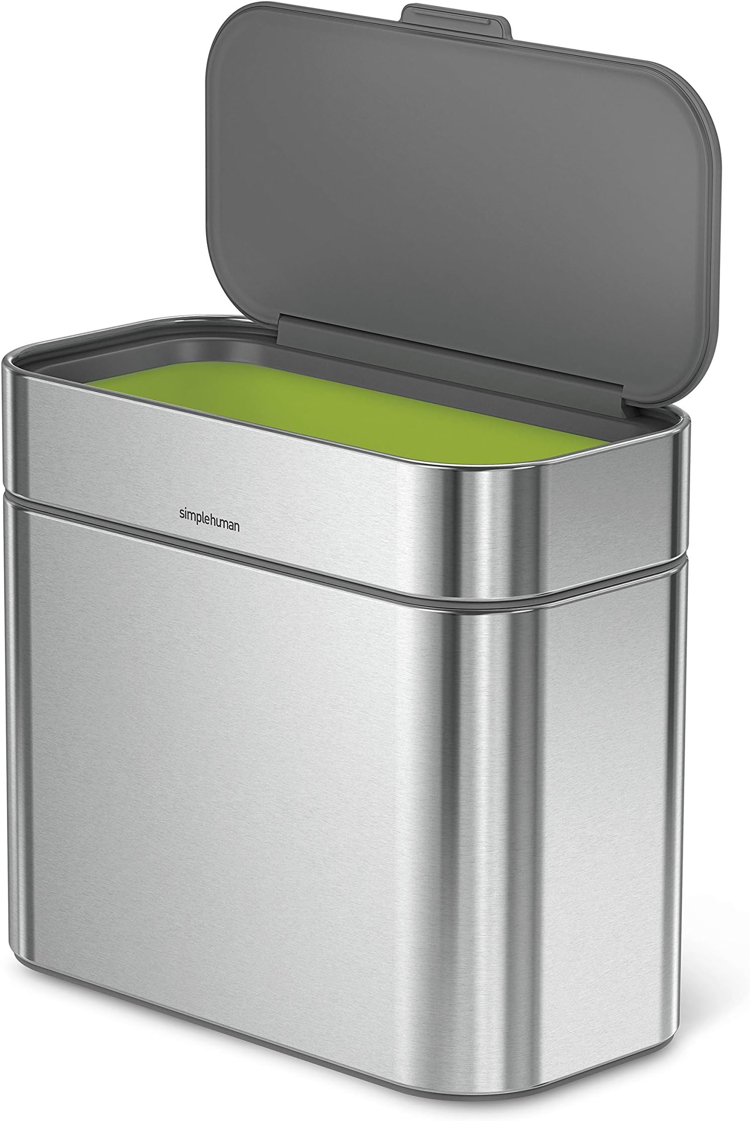 Simplehuman CW1645 Garbage Can Compost Caddy, 1.6 gal (4 L) with Lid, Stainless Steel Dust Box, 1.6 gal (4 L)