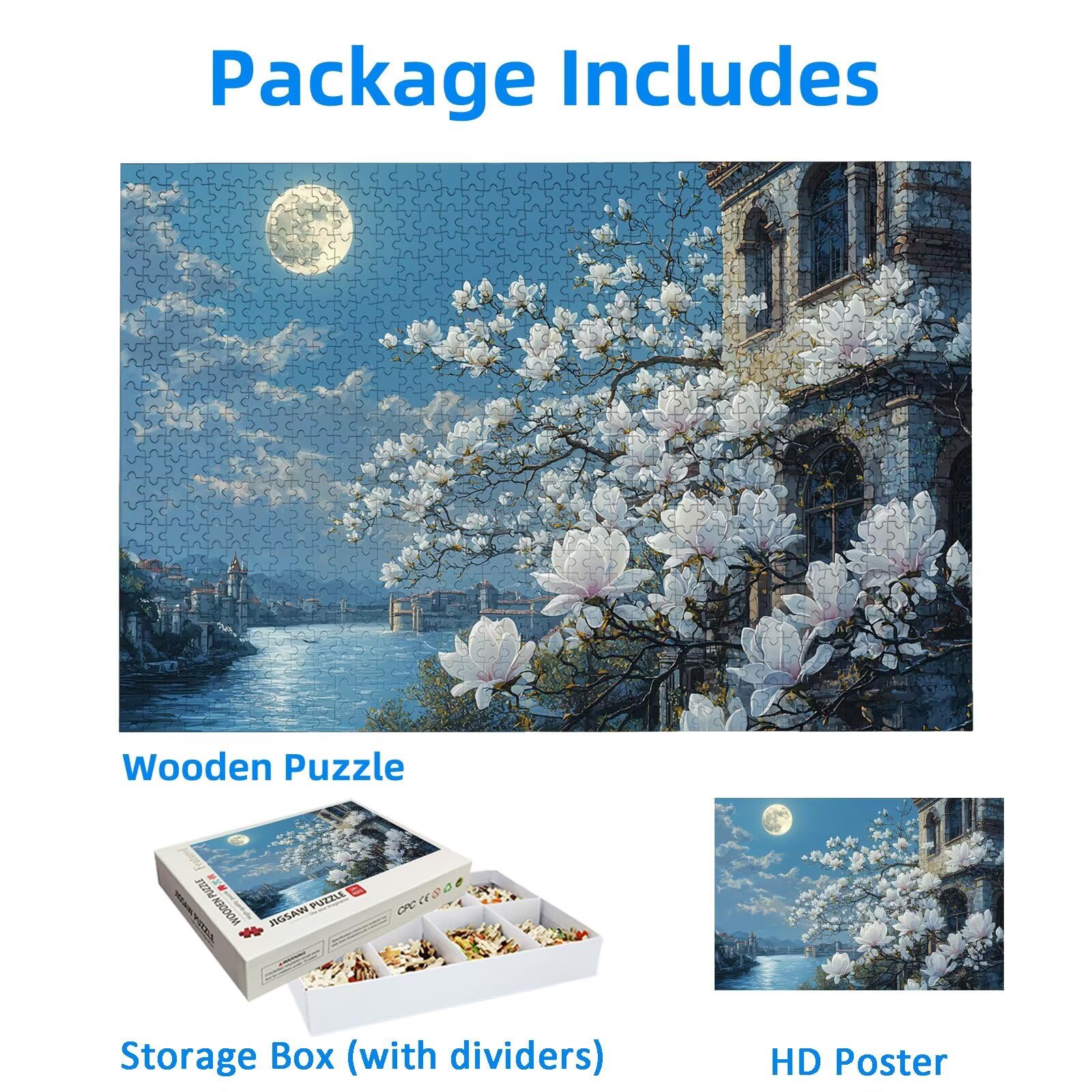 Puzzle 4000 sztuk dla dorosłych, puzzle kwiatowe 4000 sztuk sztuki dla dorosłych i młodzieży, rozmiar: 140 x 87 cm, Wymagające puzzle z drewnianym zamkiem, puzzle na prezent dla kobiet i mężczyzn