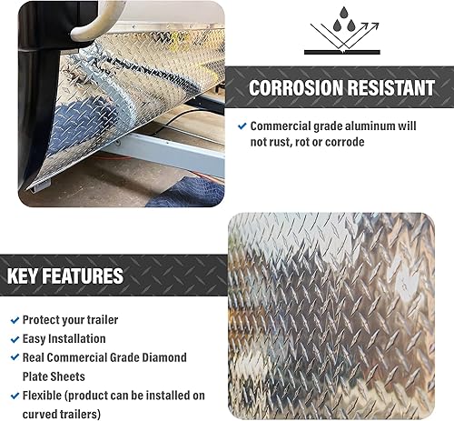 Vista 6 de DLDIRECT Stone Guard - Chapa de aluminio Accesorios para remolques y caravanas Placa de diamante genuina de grado comercial DiamondLife Rock