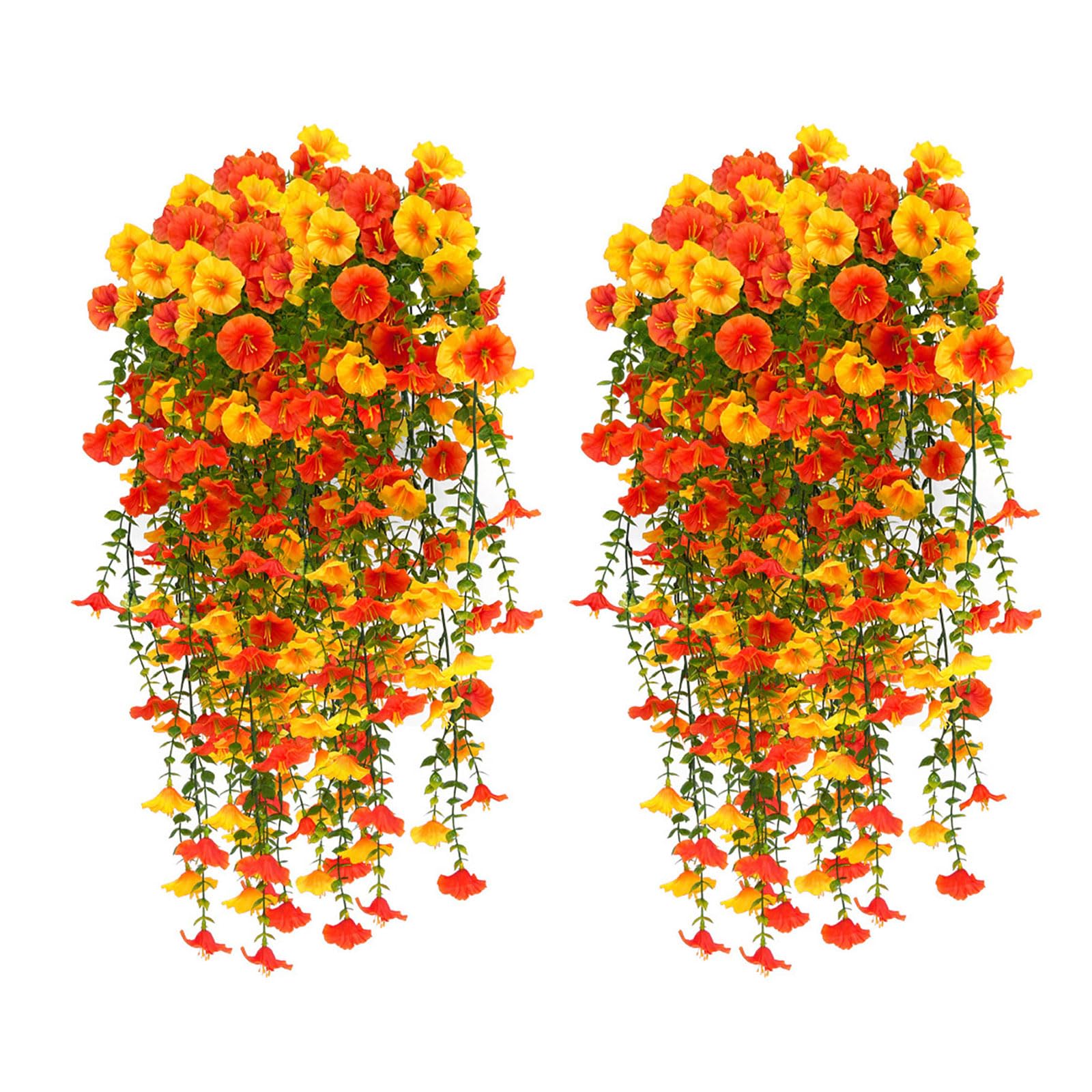NEWFT Maintenance Frees Artificial Silk Eucalyptuses And Morning Glory Wall Hanging For Wedding Outdoor Home Decoration