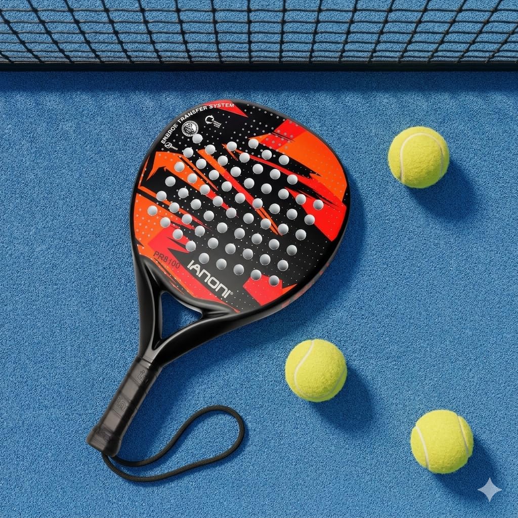 Racchetta da Paddle Superficie in fibra di carbonio con EVA Memory Flex Foam Core Racchette da paddle-2 paddle con 3 palline
