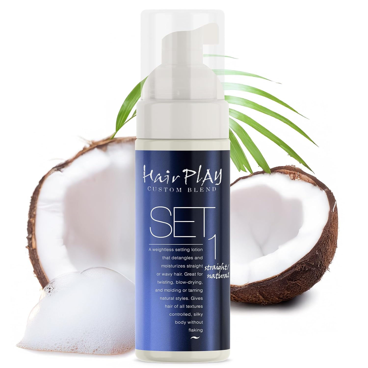 Hair Play Set #1 Hair Foam Mousse – Light Hold Styling Foam for Frizz Control – Volume Mousse for Fine Hair & Natural Straight Hair- Lightweight & Non-Greasy – Travel Size Hair Mousse – 2 Fl Oz