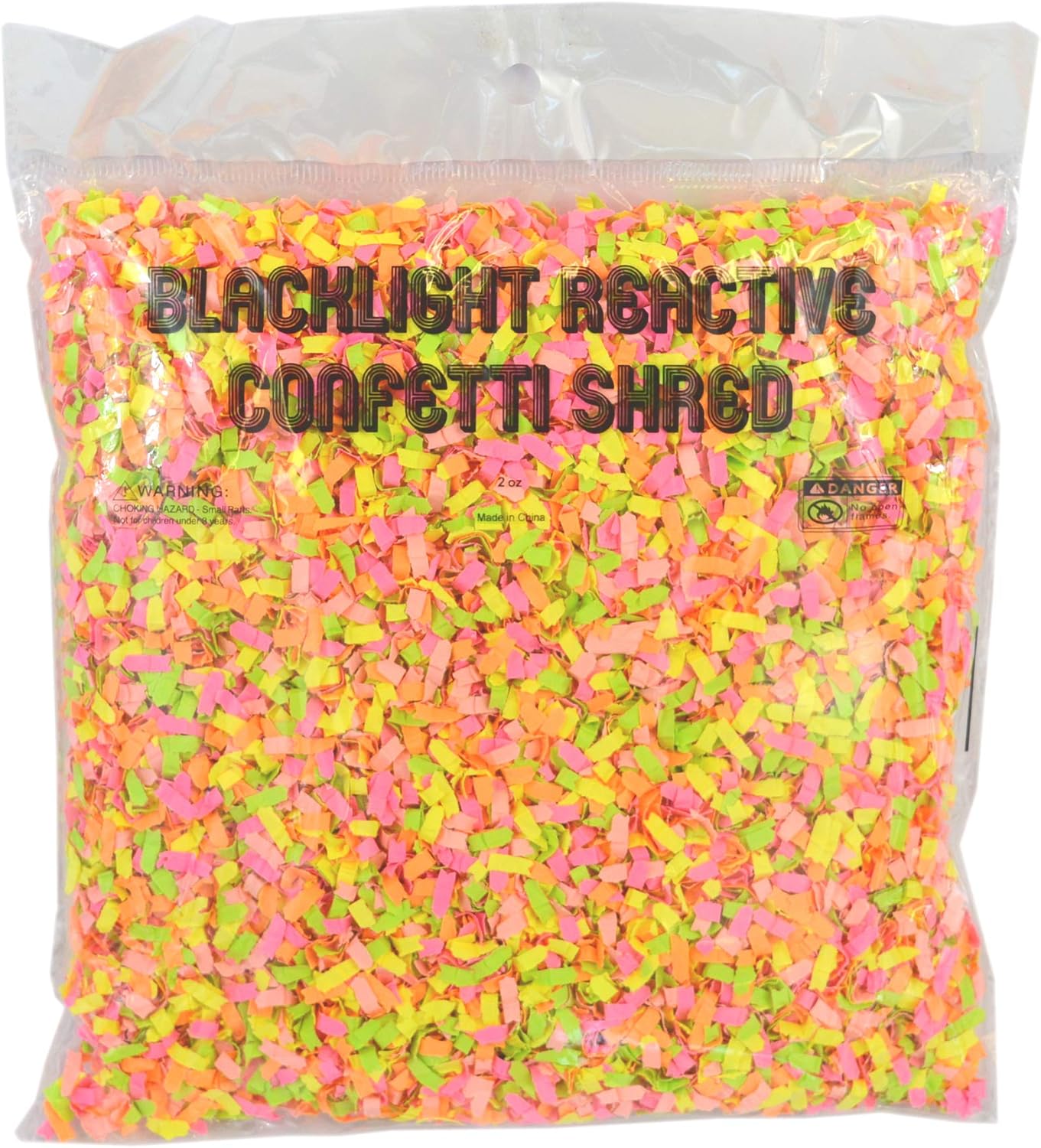 Blacklight Reactive Neon Confetti Bright Flourescent Colors Glows with UV Light Party Favors, Decorations, Birthday Parties (2oz)