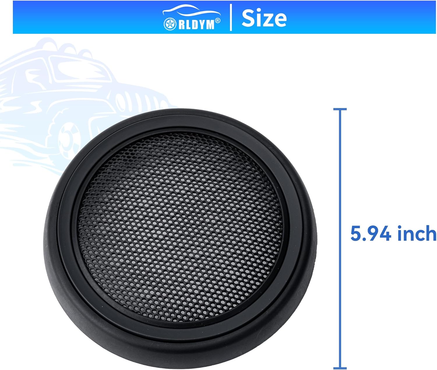 Rldym Front Door Speaker Cover Grille 51412753333 for BMW Mini Cooper Clubman R55 2007-2009, R56 R57 2006-2009, 51412756567 Black