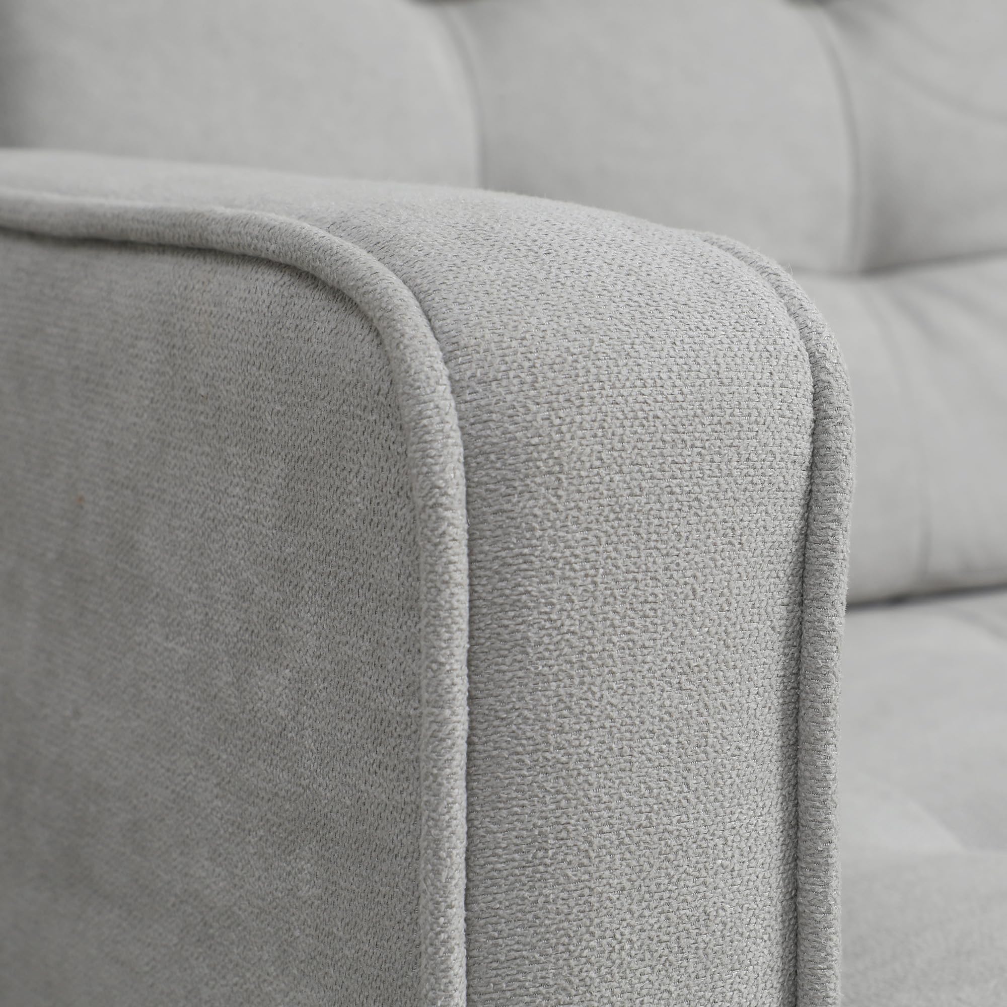 HOMCOM Sofá de 2 Plazas con Espacio de Almacenamiento, Sofá Moderno de Terciopelo con Patas de Madera, Respaldo Capitoné, para Salón, Dormitorio, Oficina, 117x62x78 cm, Gris Claro