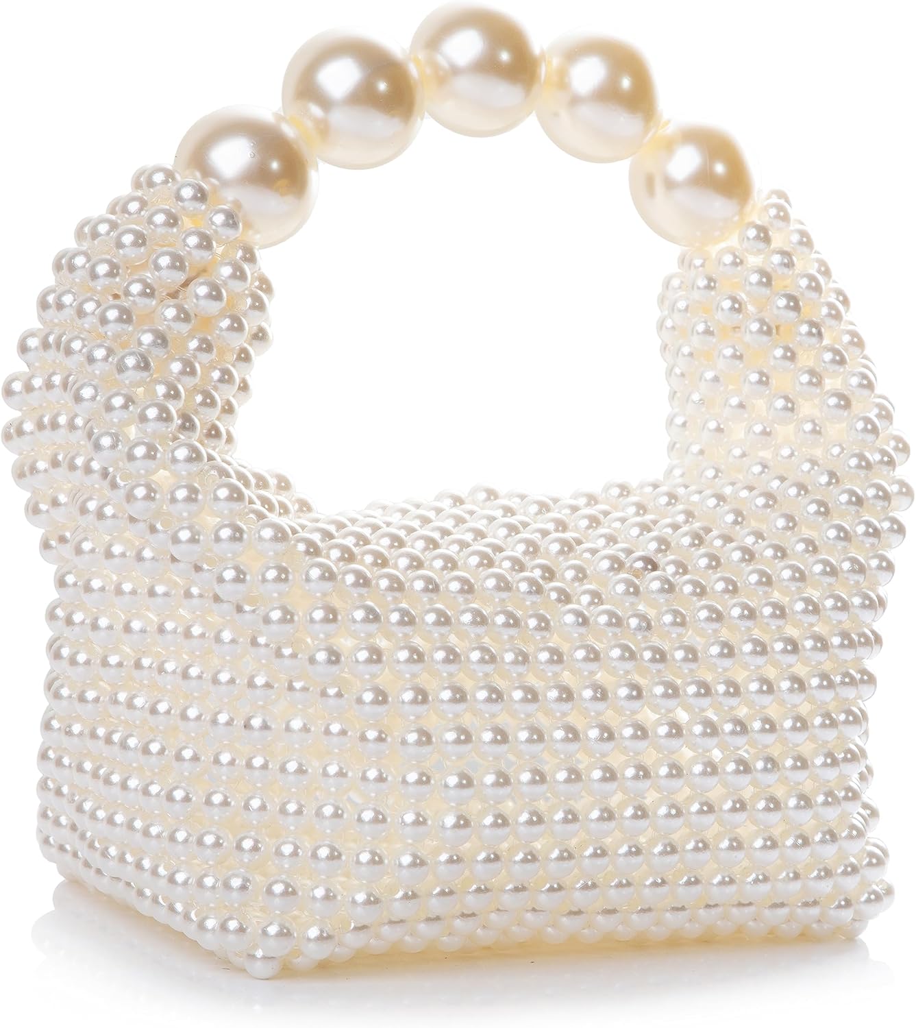 Women Pearl Beaded Clutch Handle Bag Evening HandBag for Wedding Party - Image 2