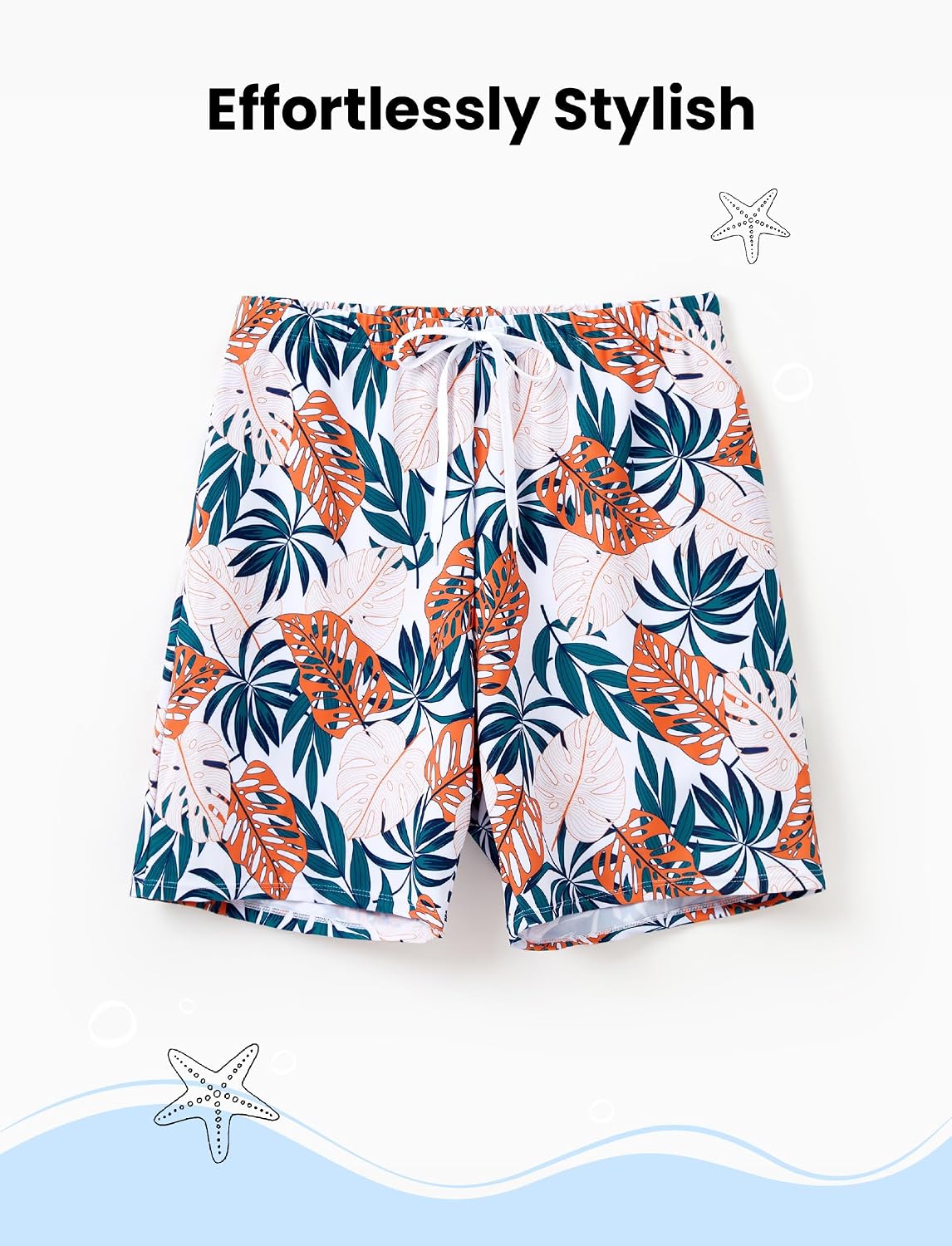 Family Matching Solid Scallop Trim Strappy Two-Piece Swimsuit and Allover Floral Print Swim Trunks Shorts