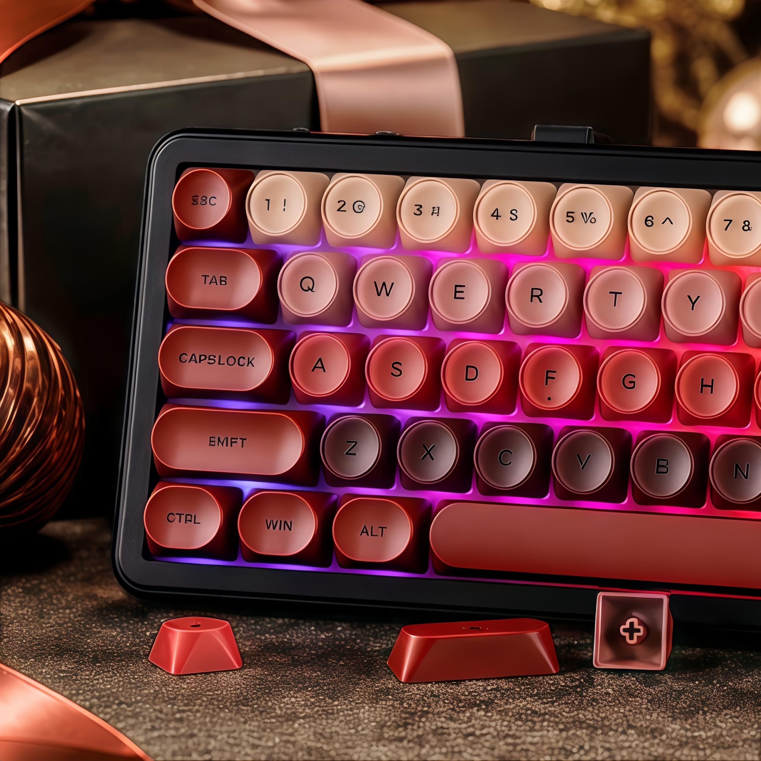 dagaladoo PBT Keyboard keycaps,Red Lipstick moa keycaps Jelly