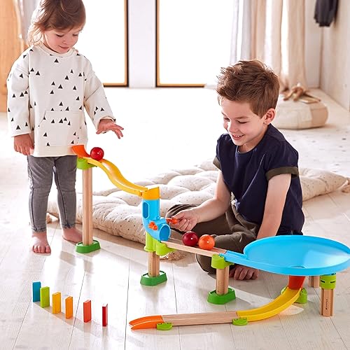 Miniatura 7 de HABA Kullerbu Traffic Jam Ball Track Juego de 33 piezas con embudo