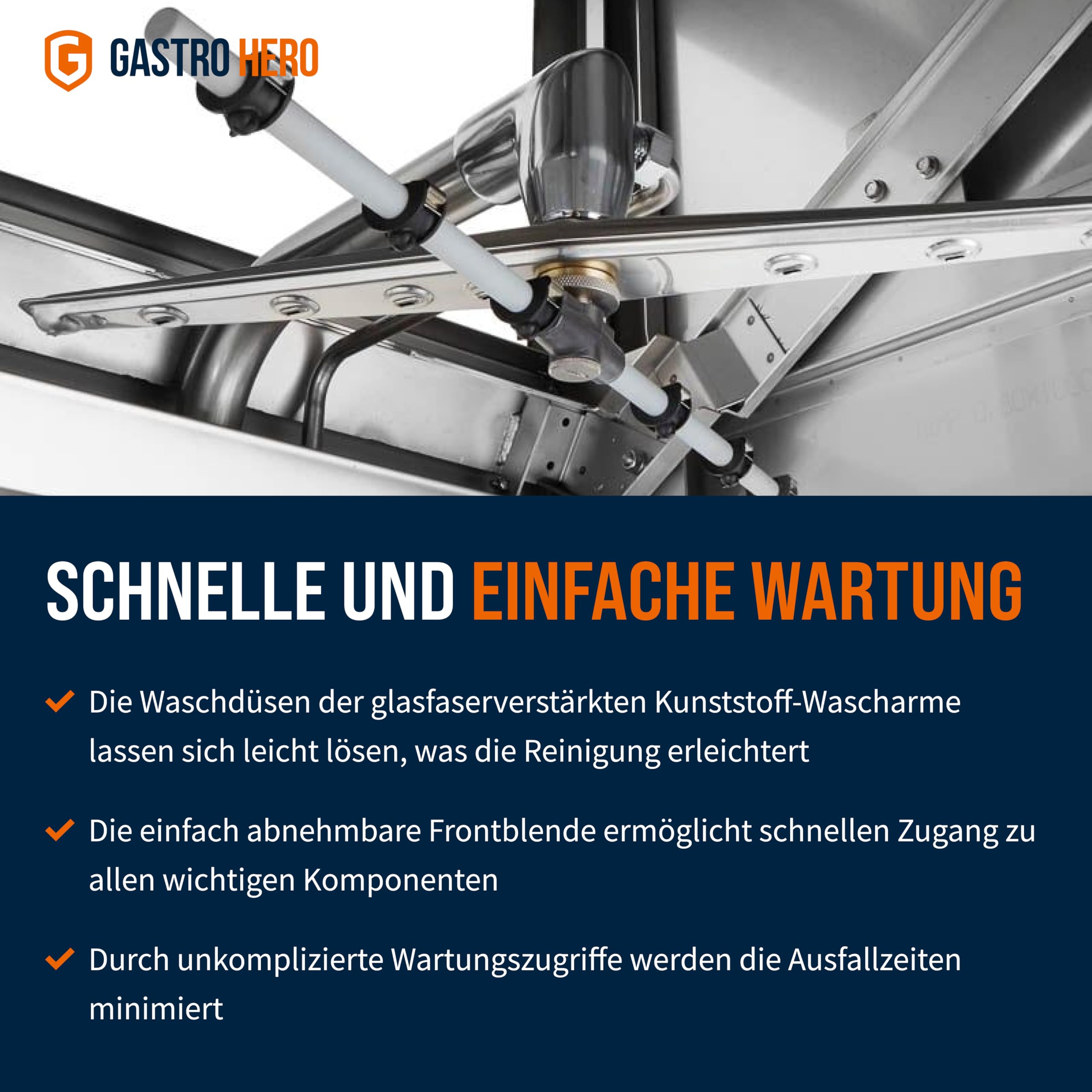 GastroHero Haubenspülmaschine Ecoline 54 SL 400 V, Haubenspülmaschine Gastro, Gastro Spülmaschine, Gastronomiebedarf, Energiesparend, Schnellzyklus, Ideal für professionelle Küchen, Hygienegarantie
