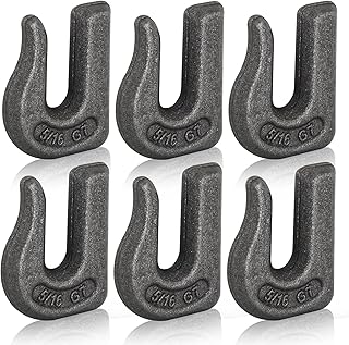 Weld-on Grab Chain Hook 5/16-in Heavy Duty Tow Hook G70 Forged Steel Tractor Hook Weldable for Car, Truck,SUV, RV,UTV,Tractors (6Pcs)
