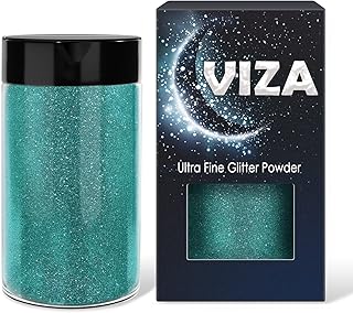 Sponsored Ad - Viza Ultra Fine Glitter Powder, 7.8oz/ 220g Aquamarine Crafts Glitter, PET Flakes Nail Sequins Glitter for ...