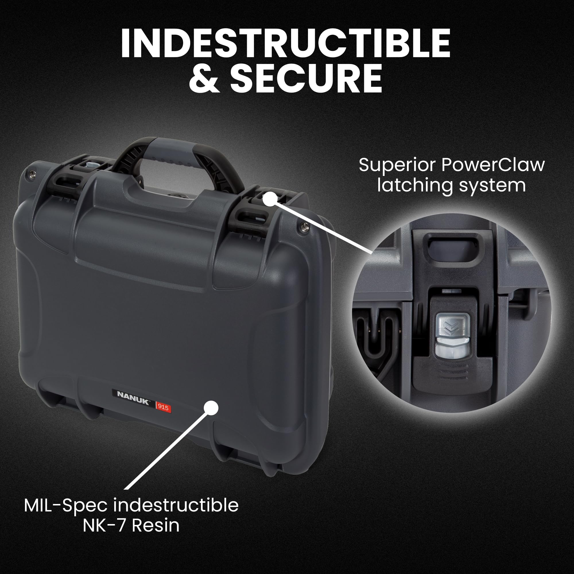 NANUK Custodia rigida impermeabile 915 con inserto in schiuma - Grafite