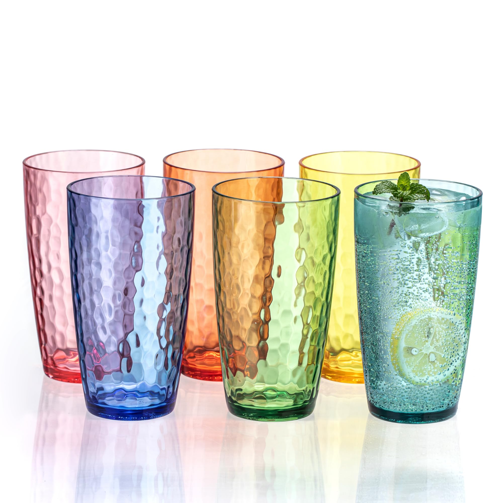 【新品未使用】Fukage Glass Amazon.com | MIYOPESI 20oz Coloful Acrylic Glasses Drinkware (Set