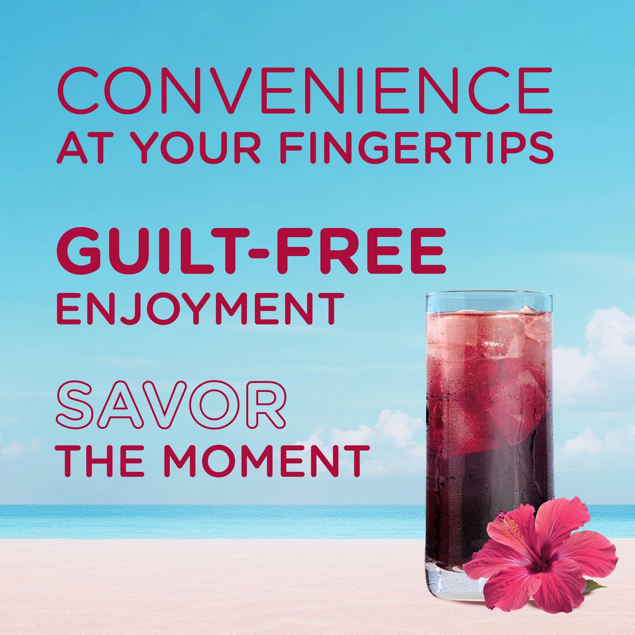 SPLENDA Premium Hibiscus Tea 1:1 Concentrate, Zero Sugar, Gluten Free, Real Brewed Tea, 32 Fl Oz
