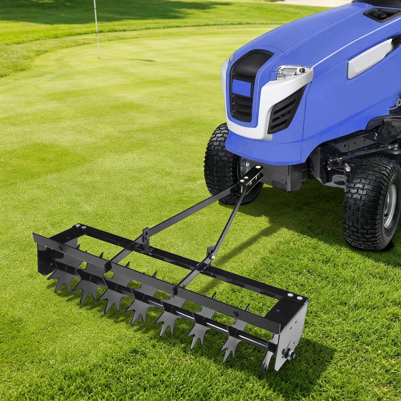 Aérateur Gazon, Scarificateur Tracté 8 Pointes Aérateur Pelouse 81cm Jardin