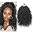 Short Goddess Locs Crochet Hair 10 Inch River Locs Boho Hippie Wavy Crochet With Curly Hair In Middle And Ends Braids Hair Extensions (7Packs,10 inch, 1B)