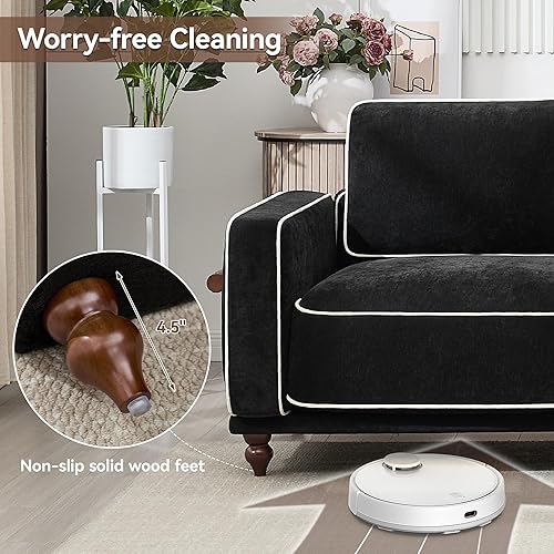 Miniatura 3 de Sofá modular en forma de L de 112 pulgadas con otomana móvil, sofá de nube de 3 plazas con 1 otomana para sala de estar, cómodos sofás de asiento